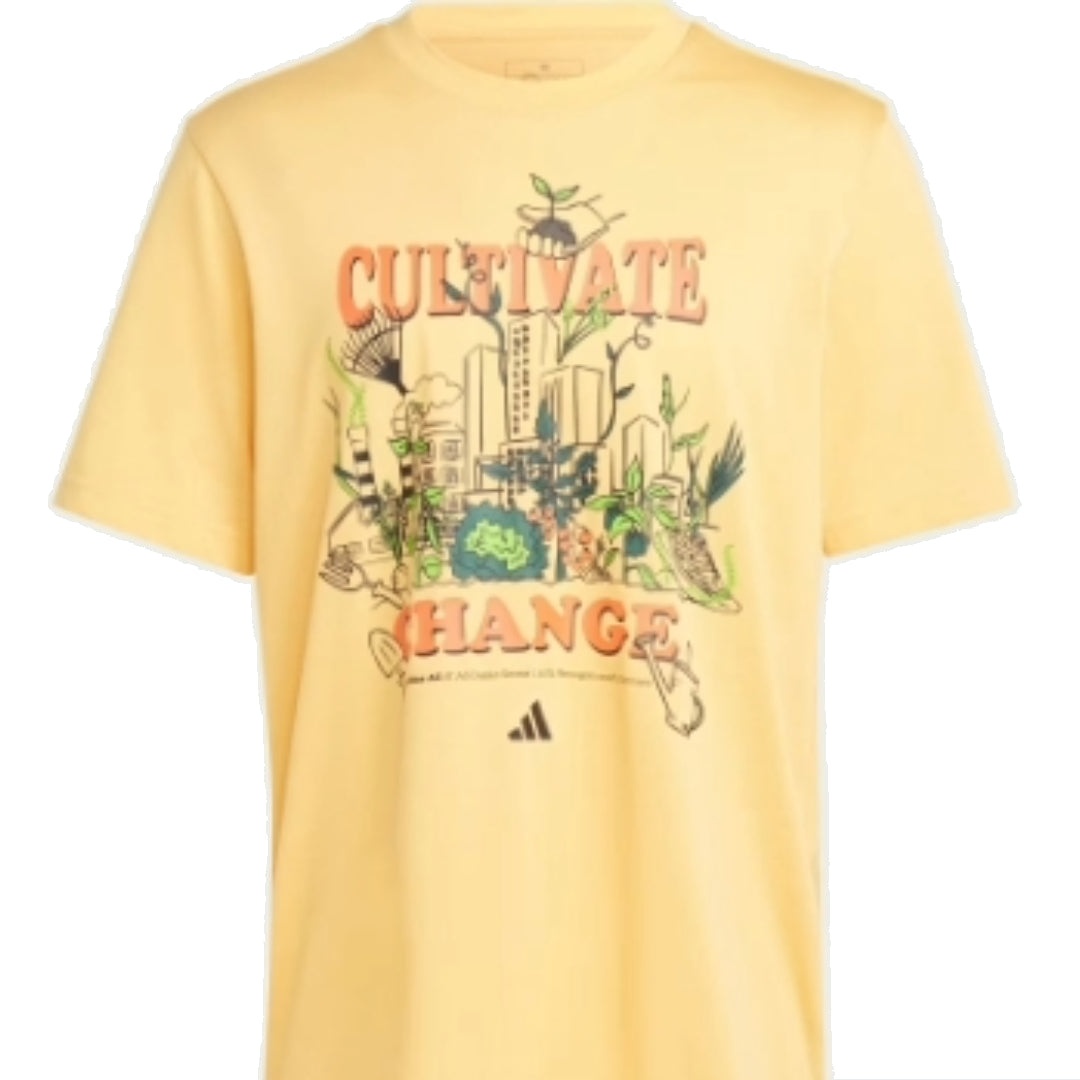 adidas Running Earth Day Graphic T-Shirt Asia Sizing 'Yellow' IY7599 - 1