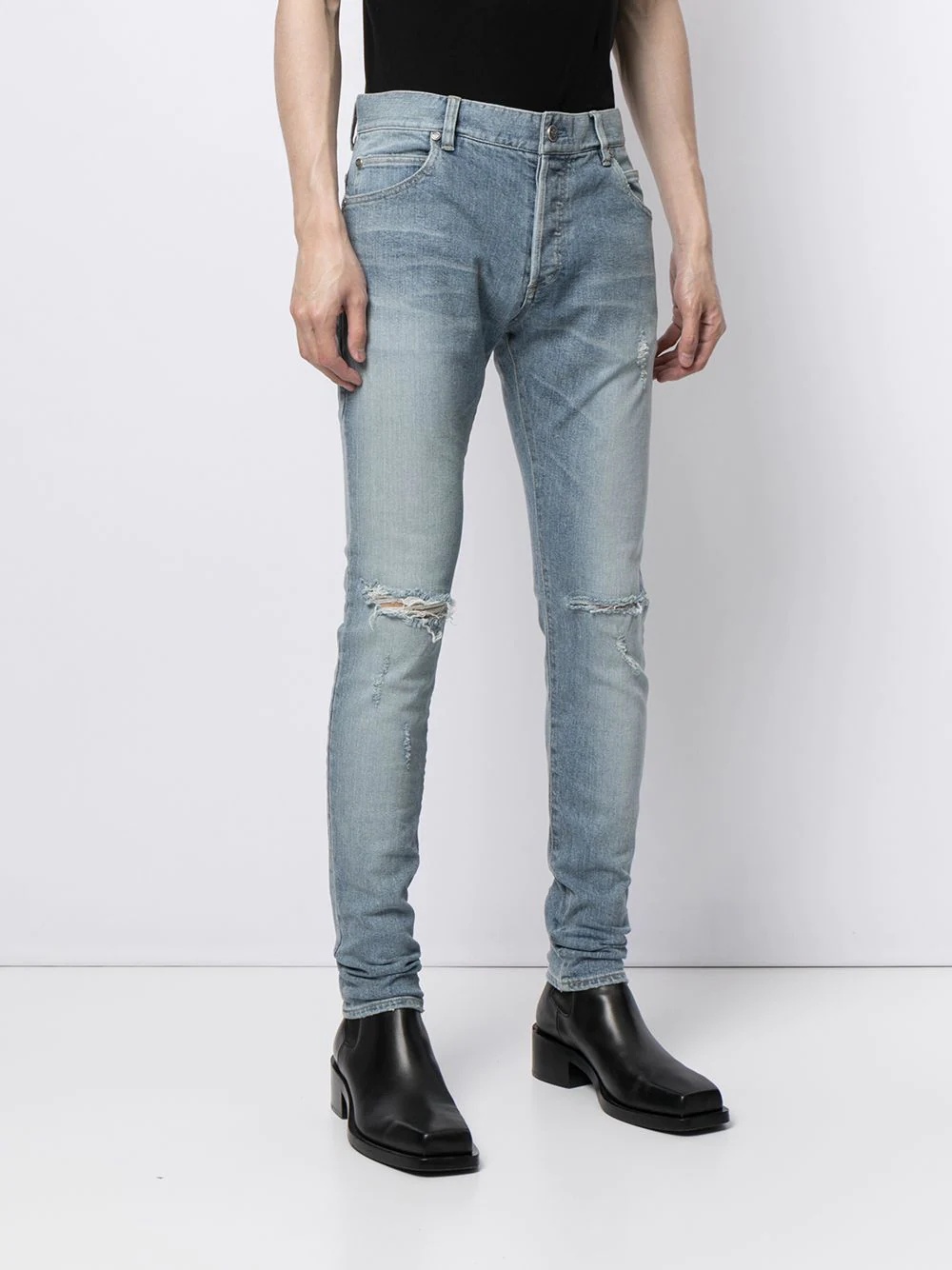 embroidered logo skinny jeans - 3