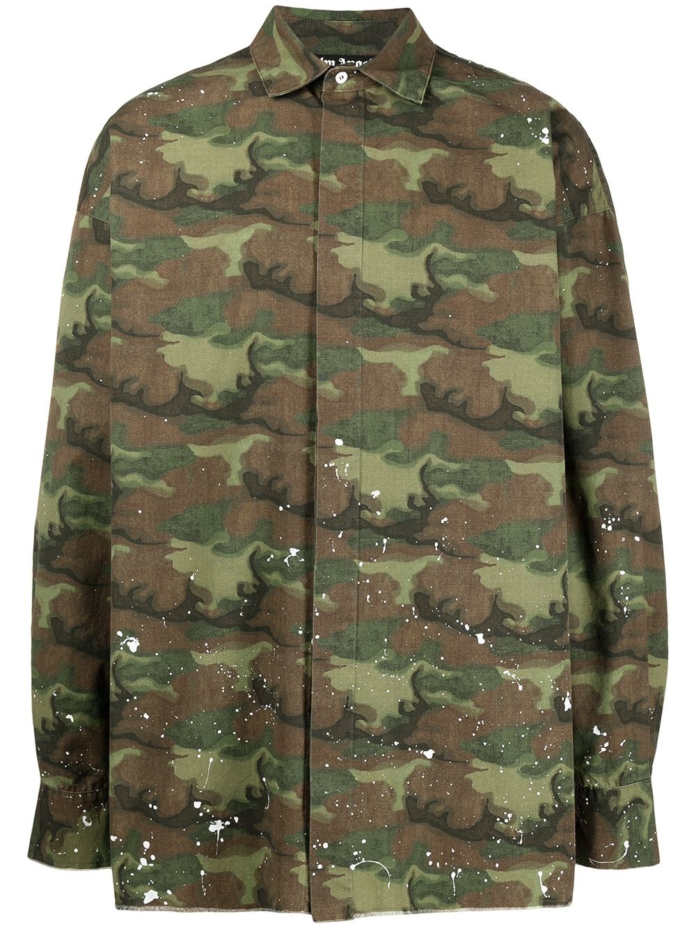 camouflage logo print shirt - 1