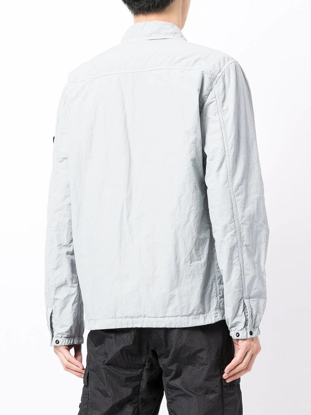 logo-patch sleeve overshirt - 4