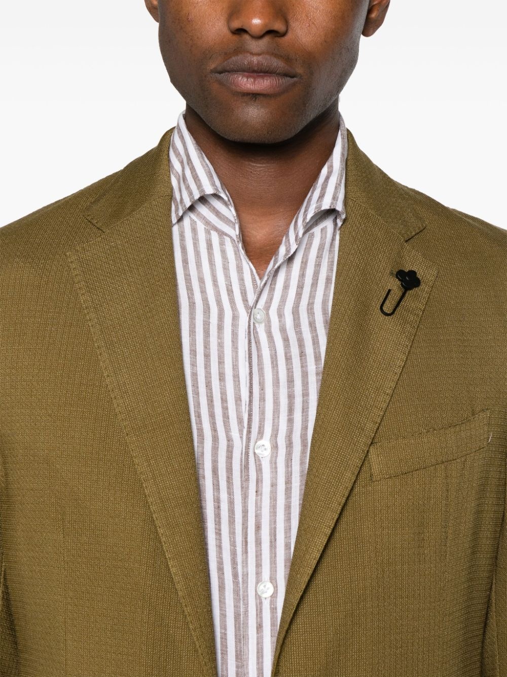 notched-lapels single-breasted blazer - 5