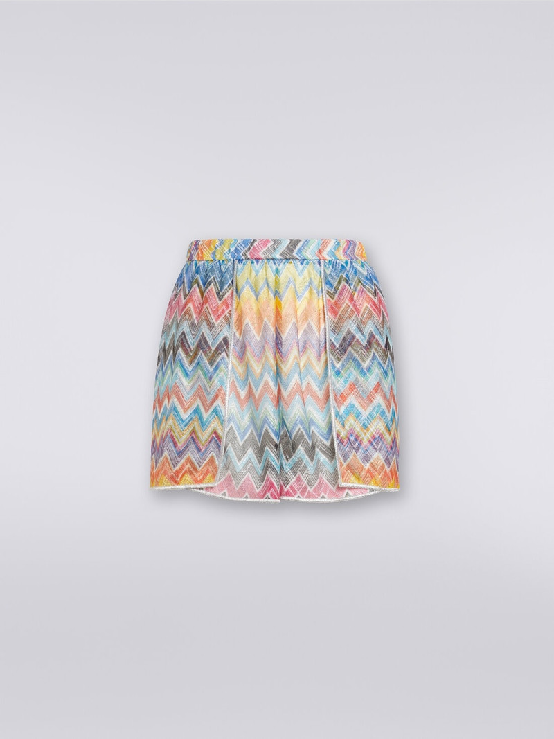 Cover-up shorts with zigzag print and lurex 1