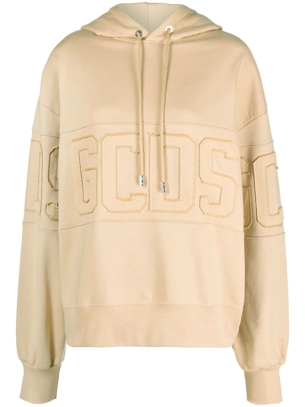 logo-motif cotton hoodie - 1