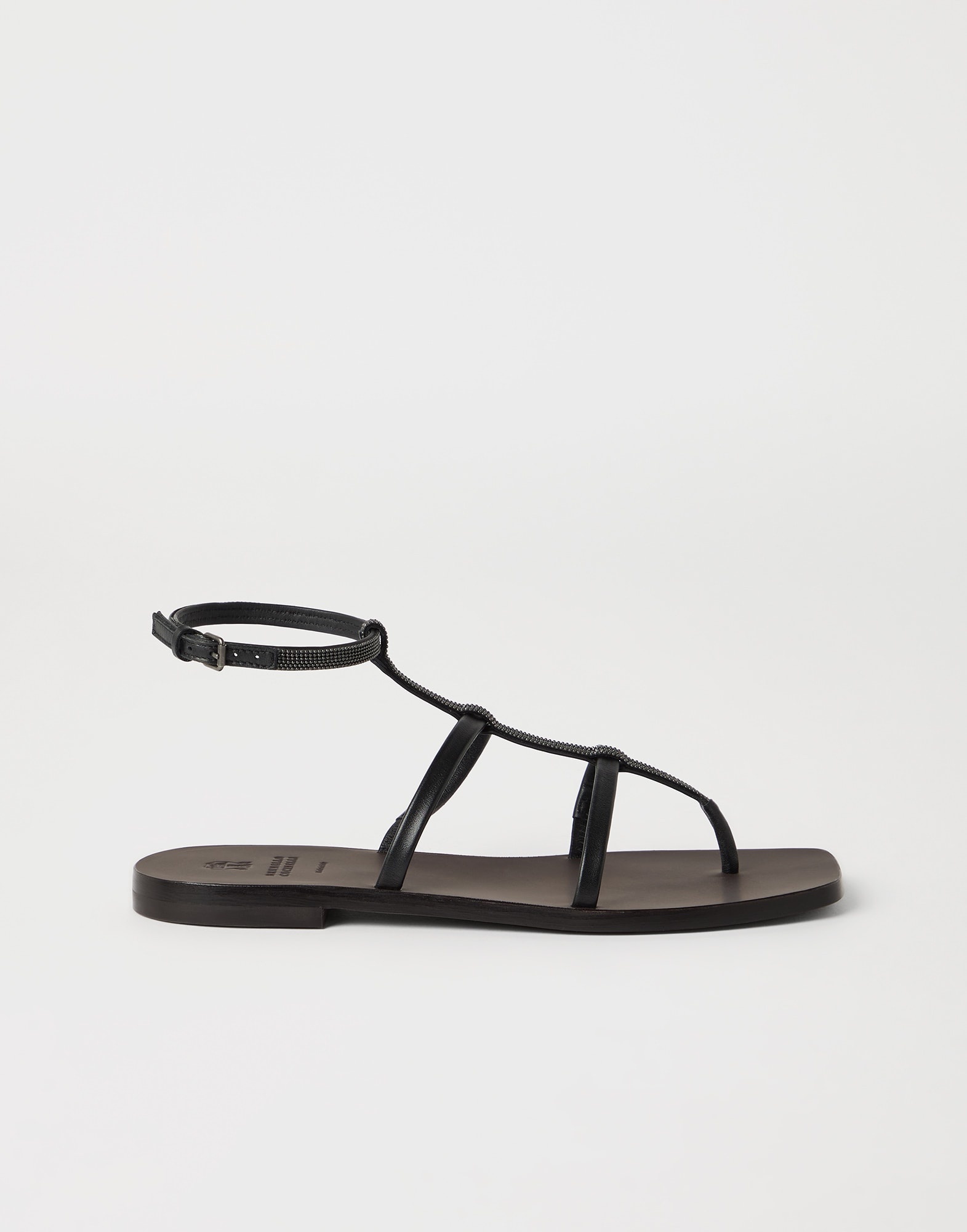 Nappa leather sandals with precious strap - 5
