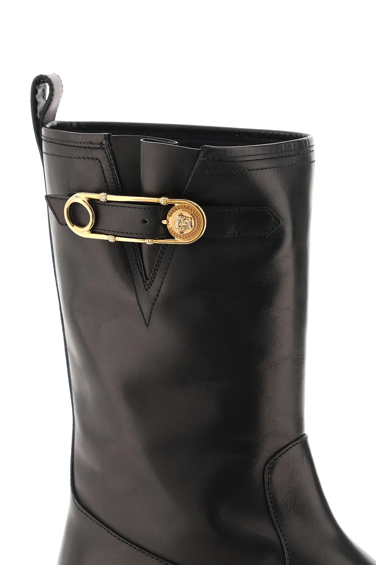 BIKER BOOTS WITH MEDUSA SAFETY PIN - 4