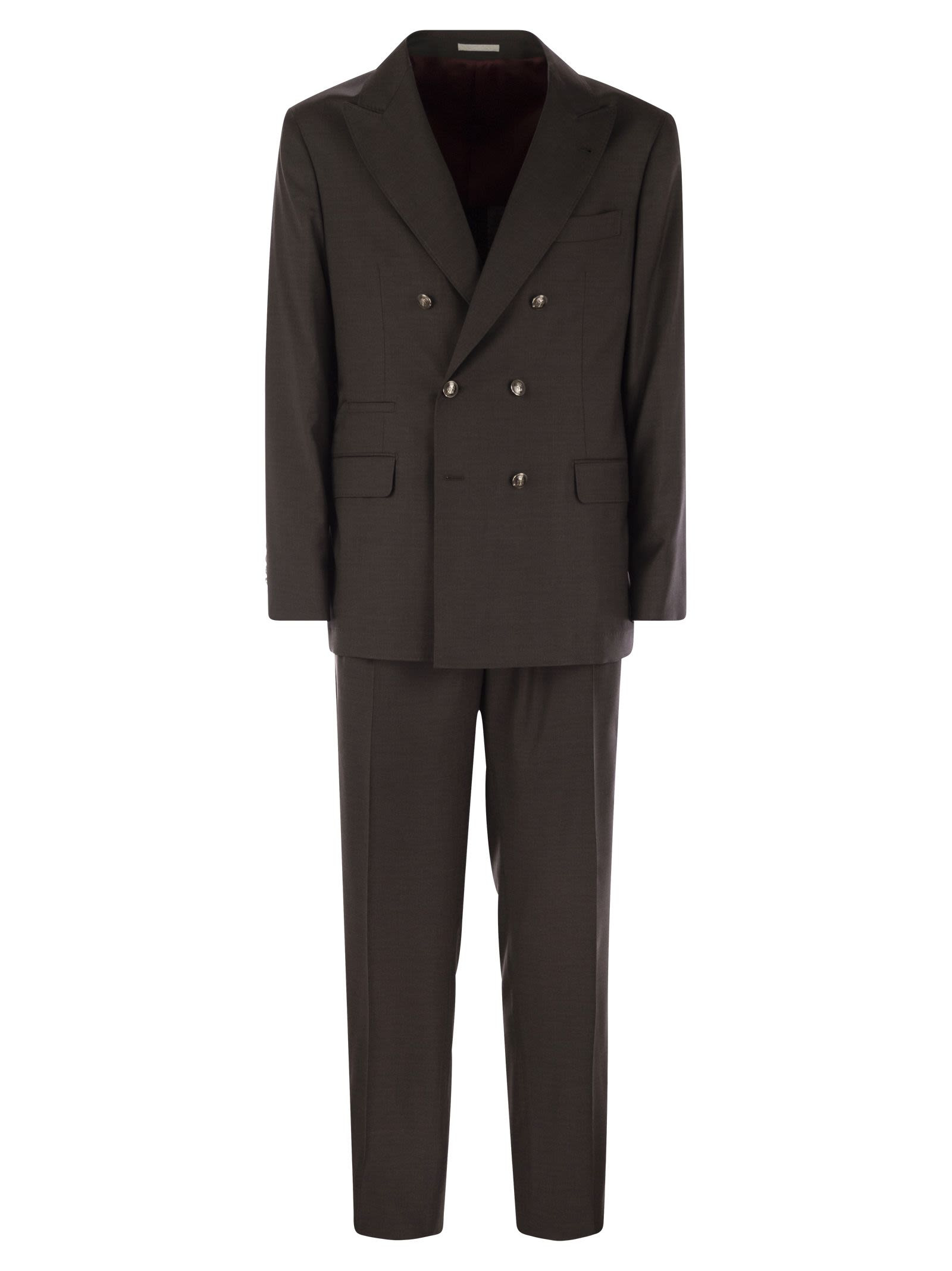 Brunello Cucinelli Men Set With Chest And Half Jacket And Leisure-Fit Trousers With Pleats - 1