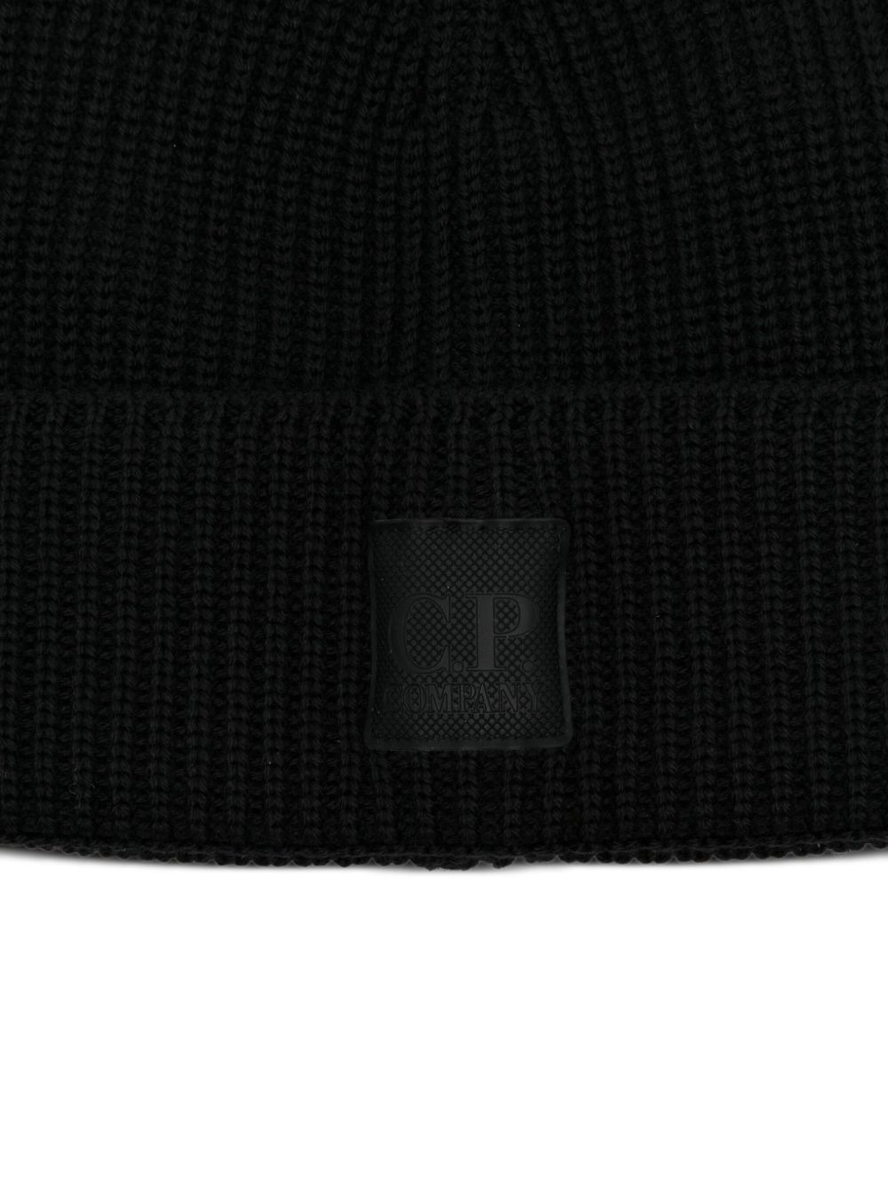 ribbed logo-patch beanie hat - 2