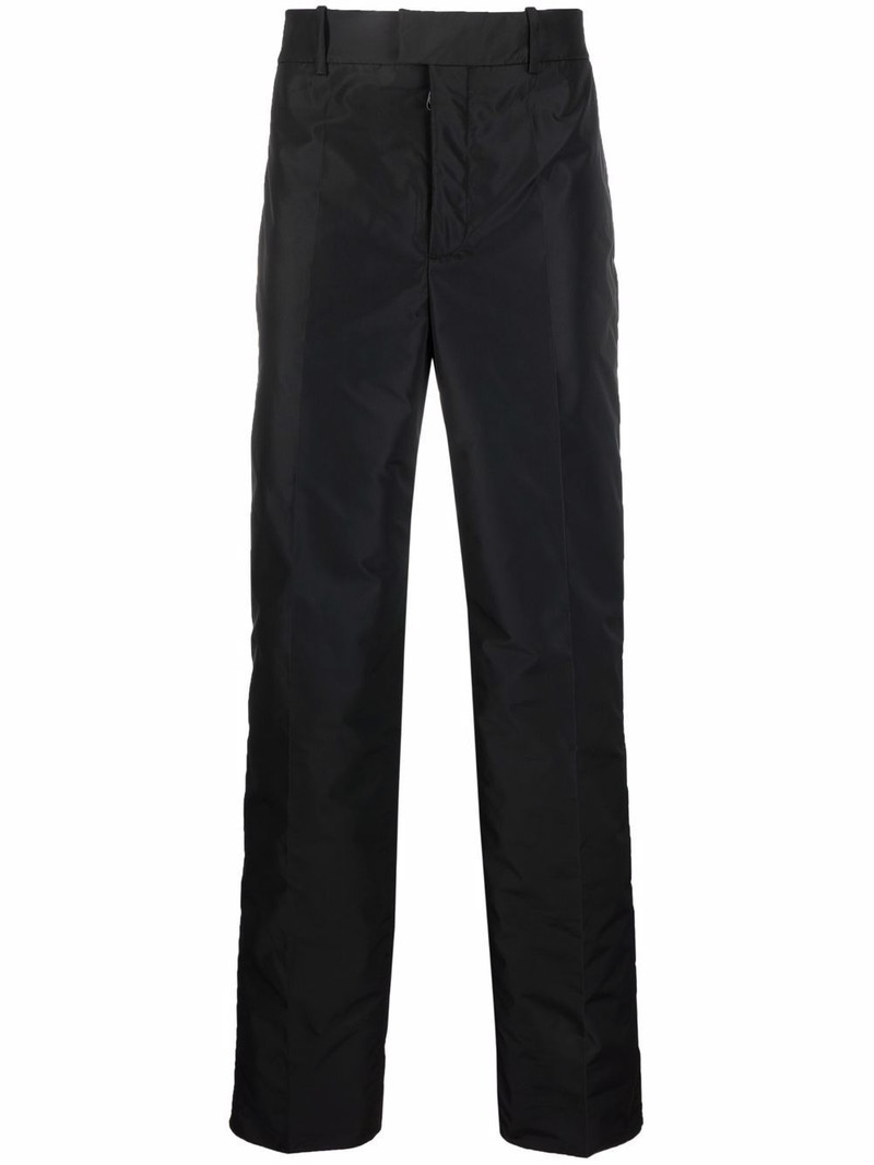 padded straight-leg trousers 1