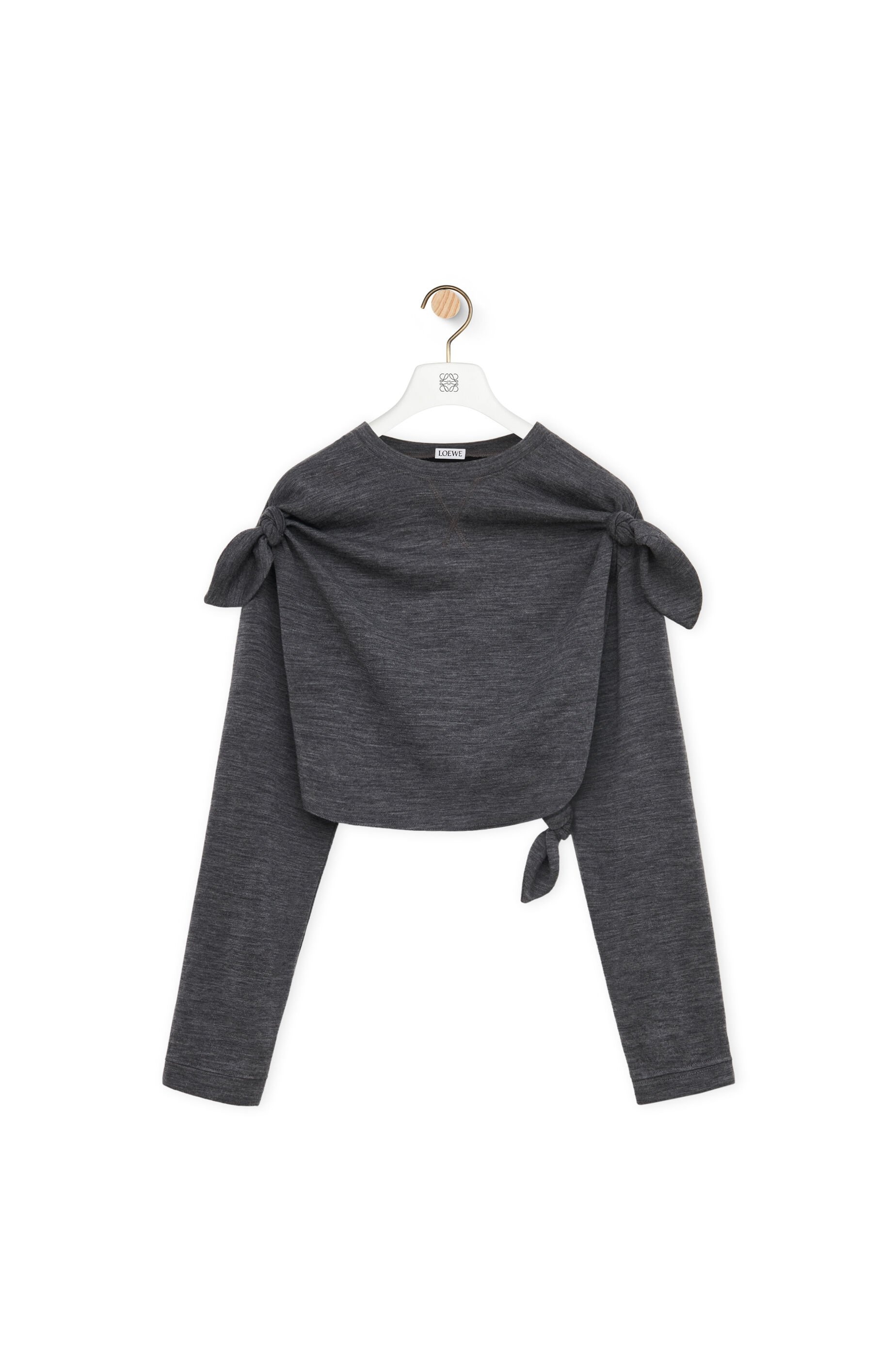 Knot cropped top in wool and cashmere - 1