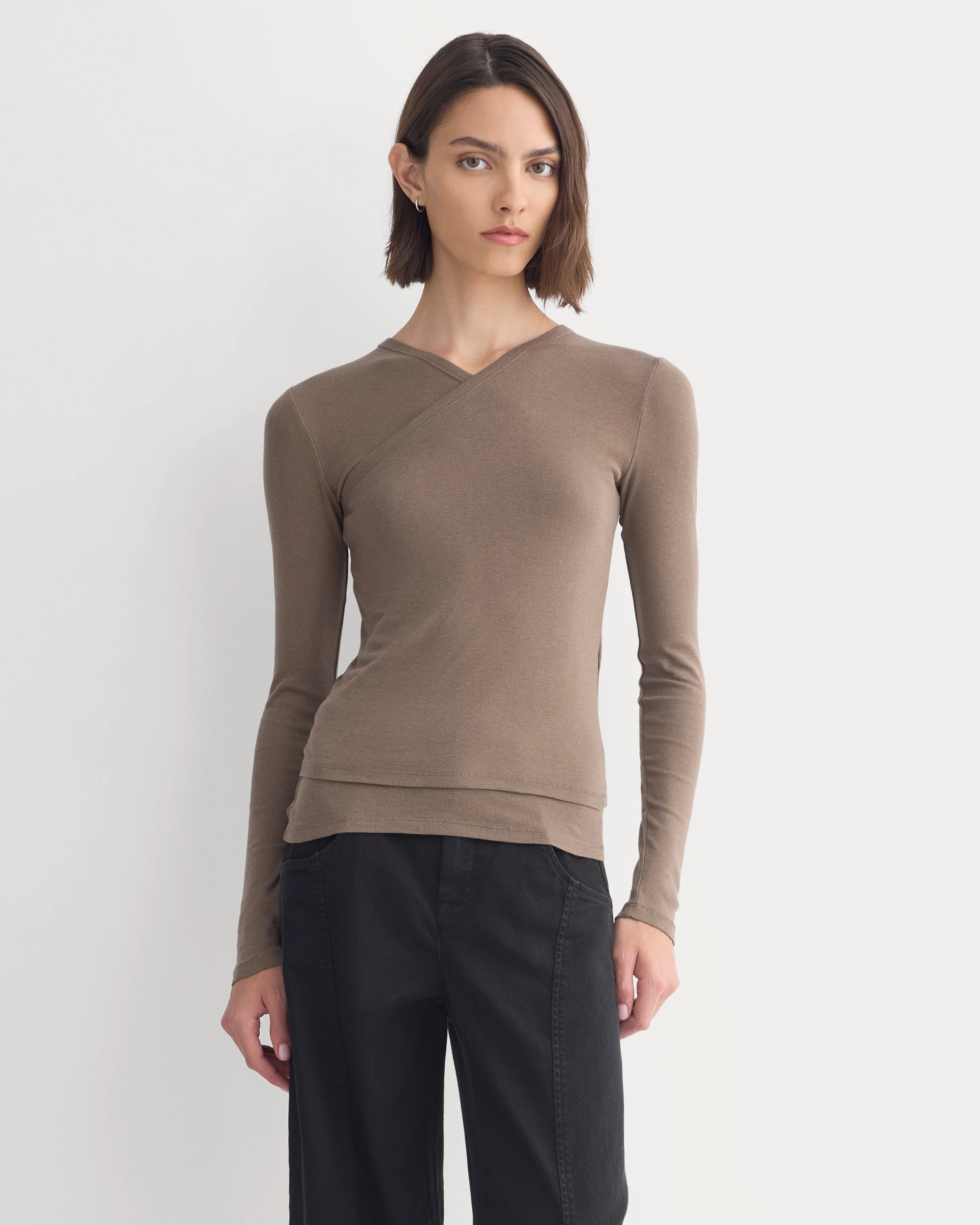 TISSUE DOUBLE LAYER ONE SHOULDER TOP - 1
