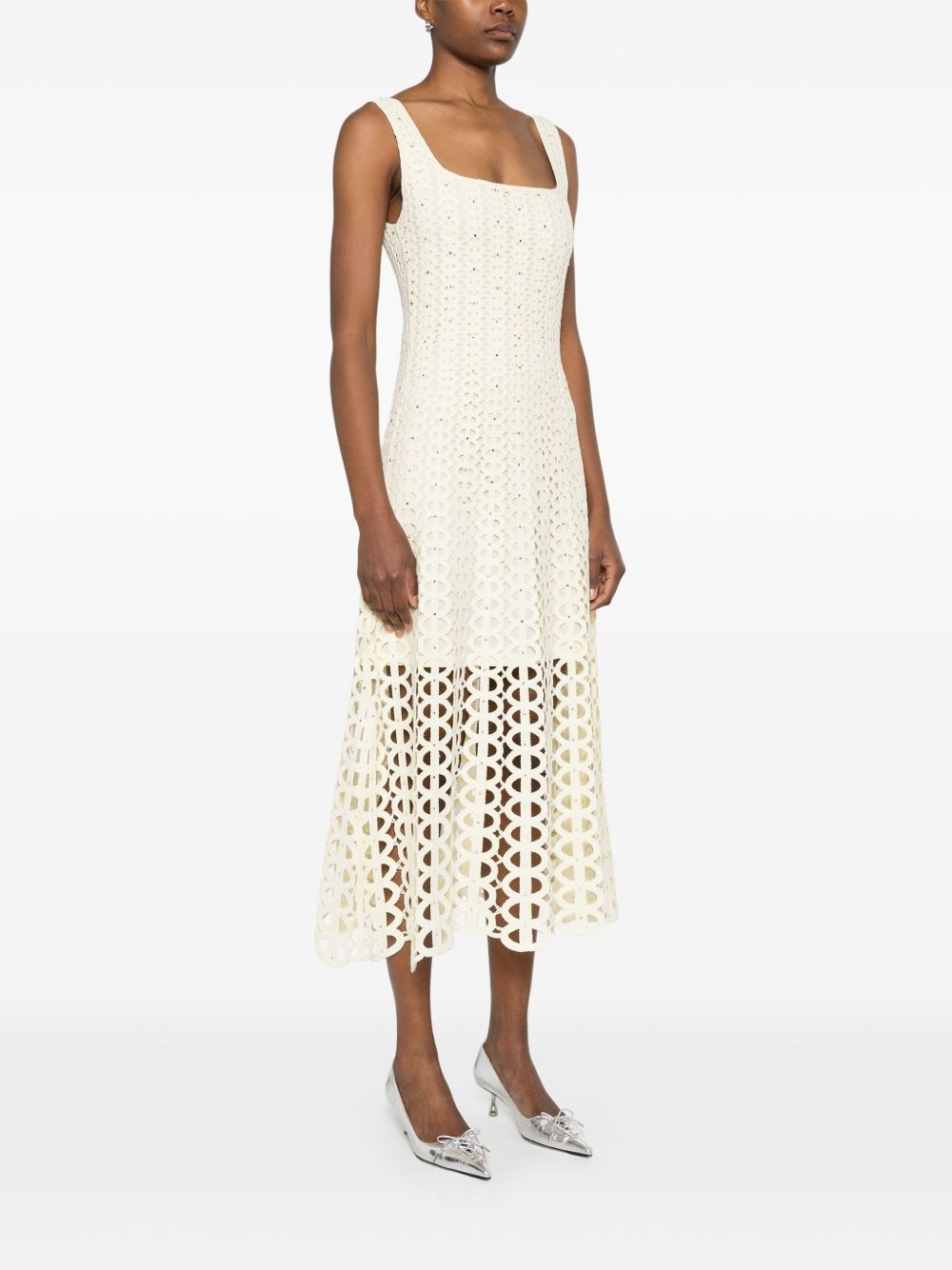 open-knit midi dress - 3