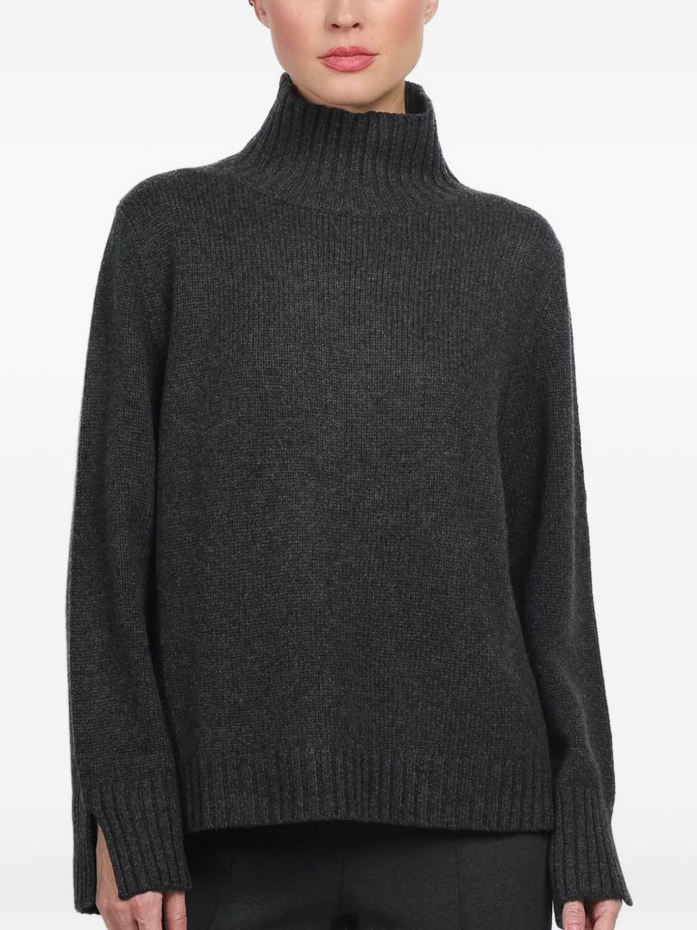 ribbed-trim sweater - 4