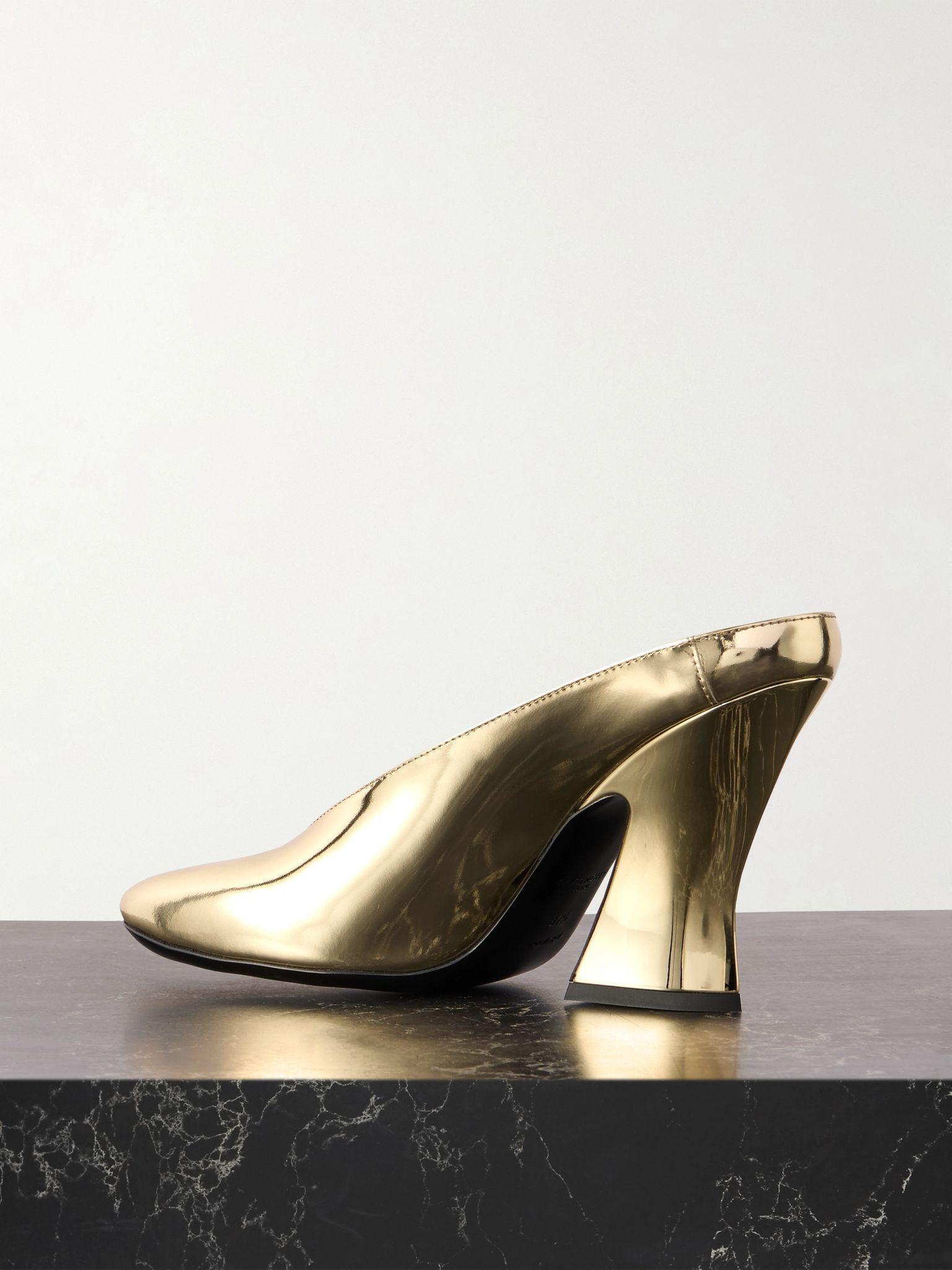 Mirrored-leather mules Gold - 3