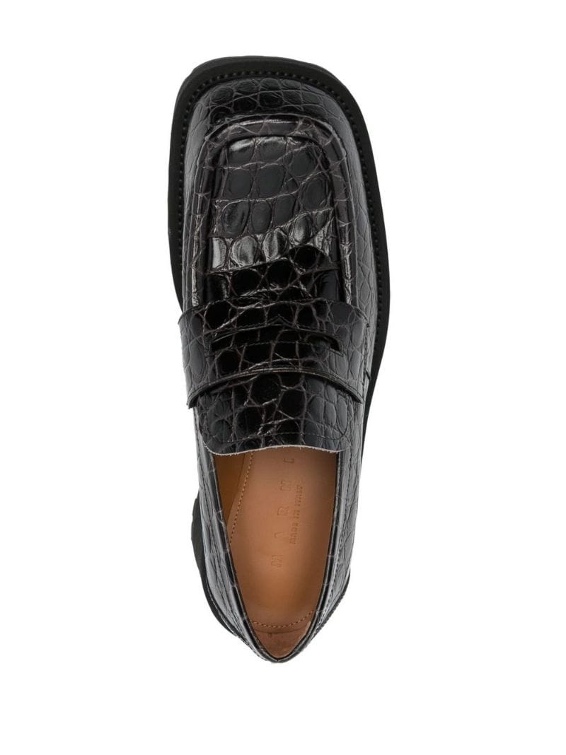 croco-embossed brogue shoes - 4