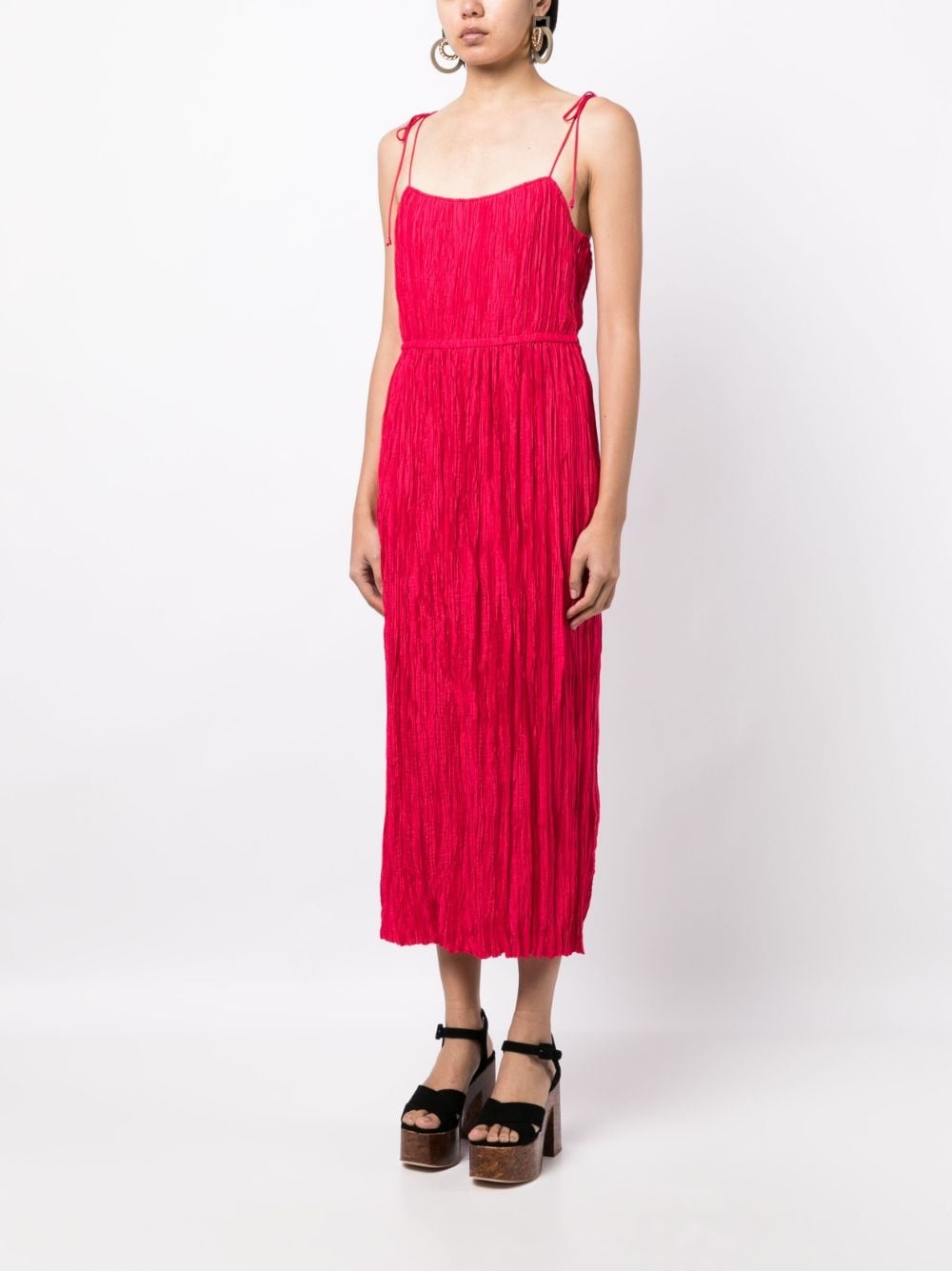 ruched tie-strap maxi dress - 3