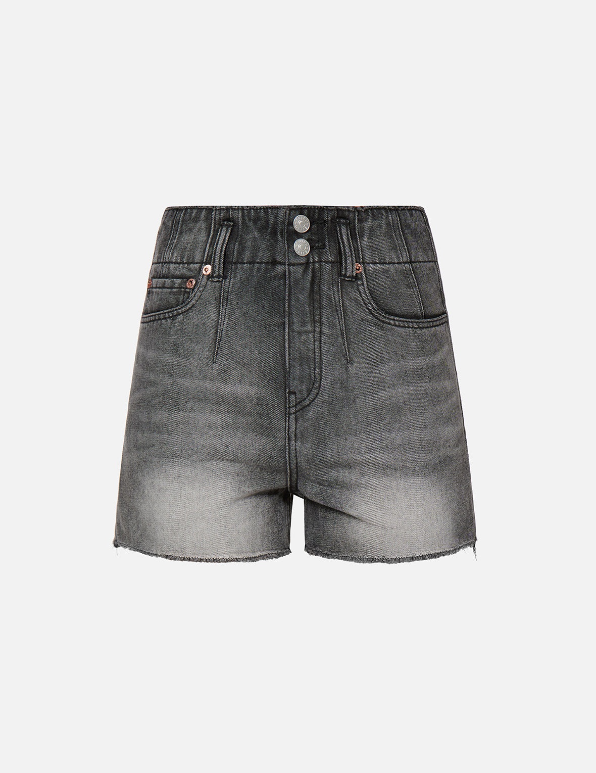 SEAGULL PRINT LIGHT GREY DENIM SHORTS - 2