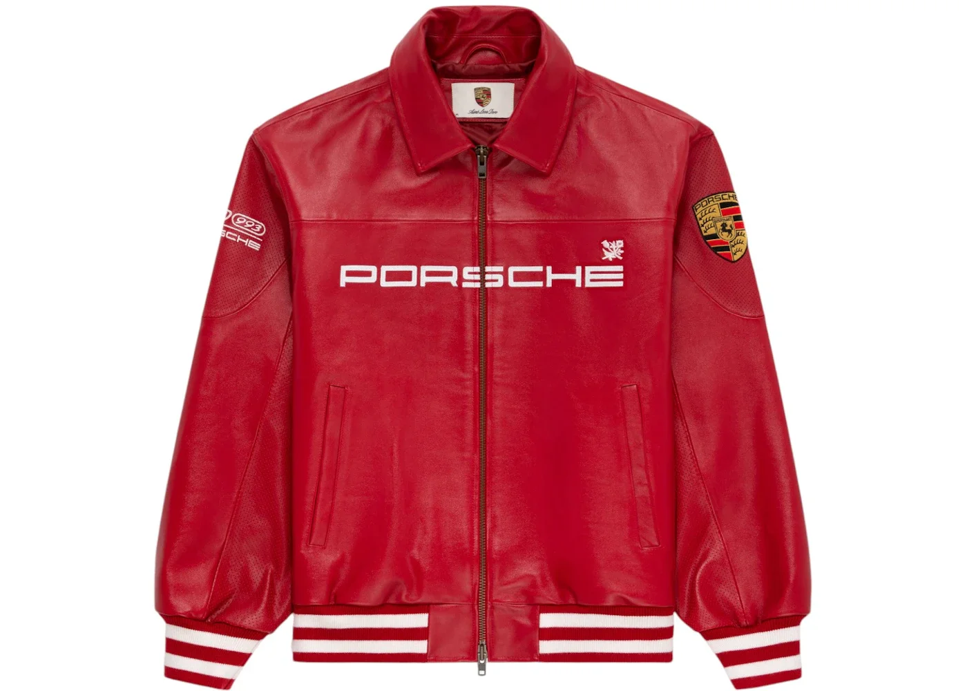 Aime Leon Dore x Porsche 993 Turbo Leather Club Jacket Tango Red - 1