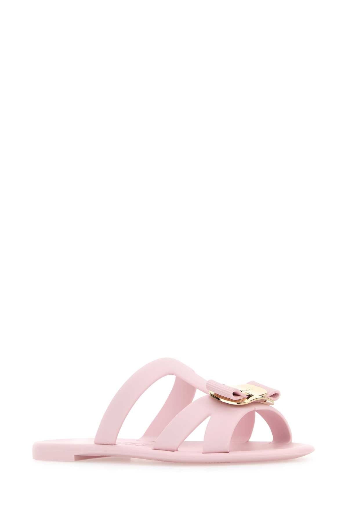 Salvatore Ferragamo Women Pastel Pink Rubber Lilou Slippers - 2