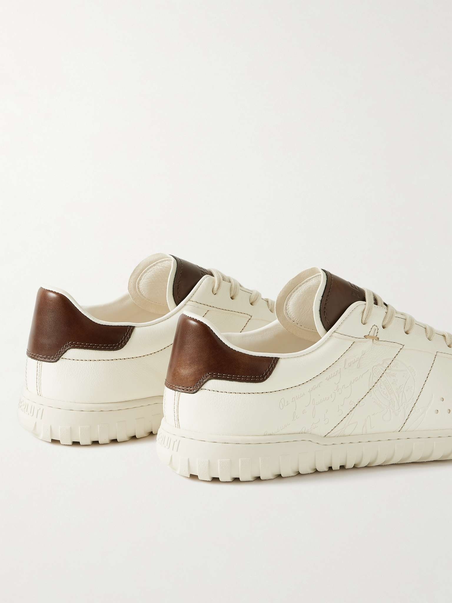Trainer Scritto Suede-Trimmed Venezia Leather Sneakers - 5