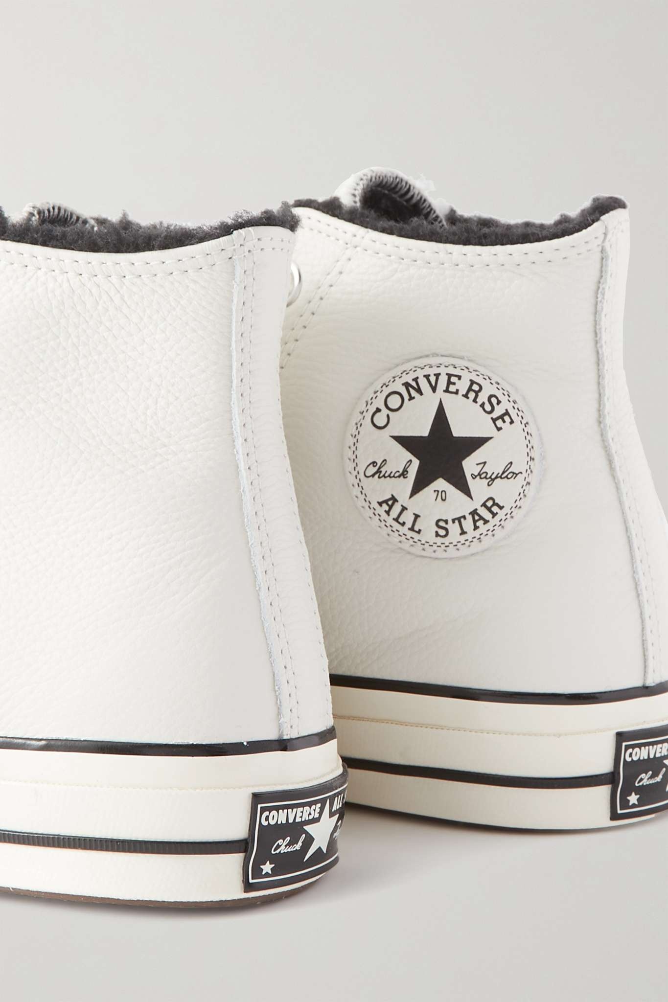 Converse Chuck Taylor All Star 70 fleece lined textured leather high top sneakers REVERSIBLE