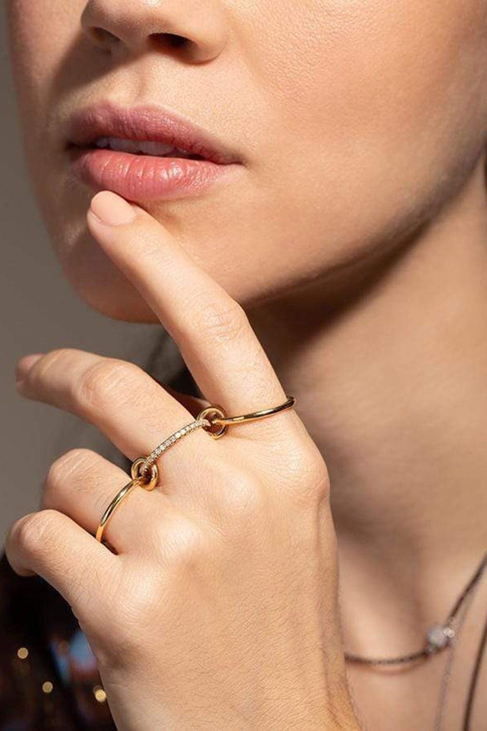Sonny YG Diamond 3 Link Ring - 3