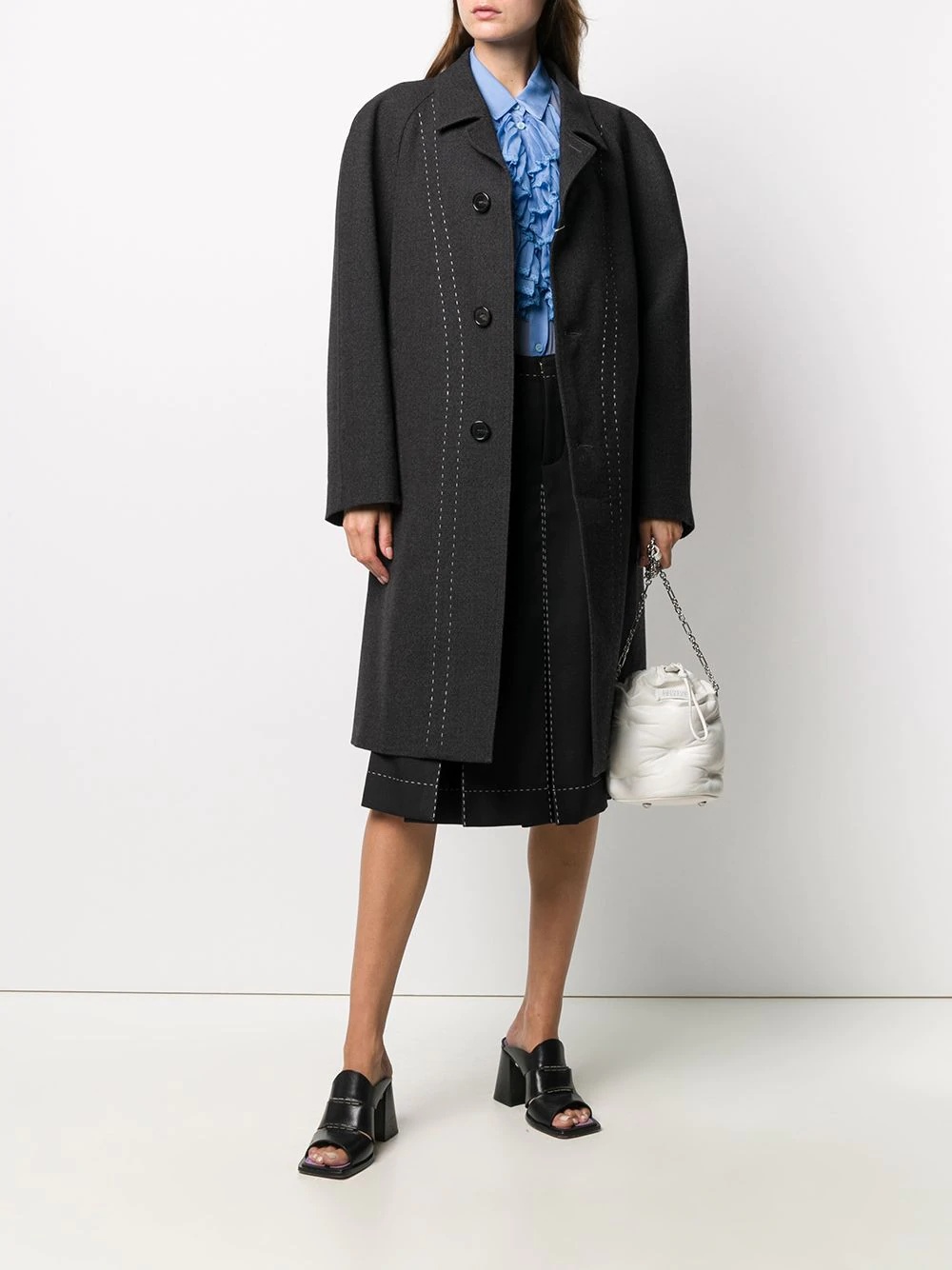 oversized single-breasted coat - 2