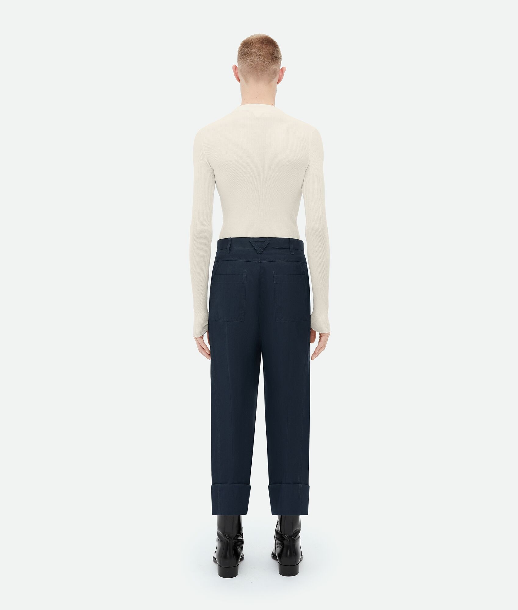 Lapeled Cotton Pants - 3