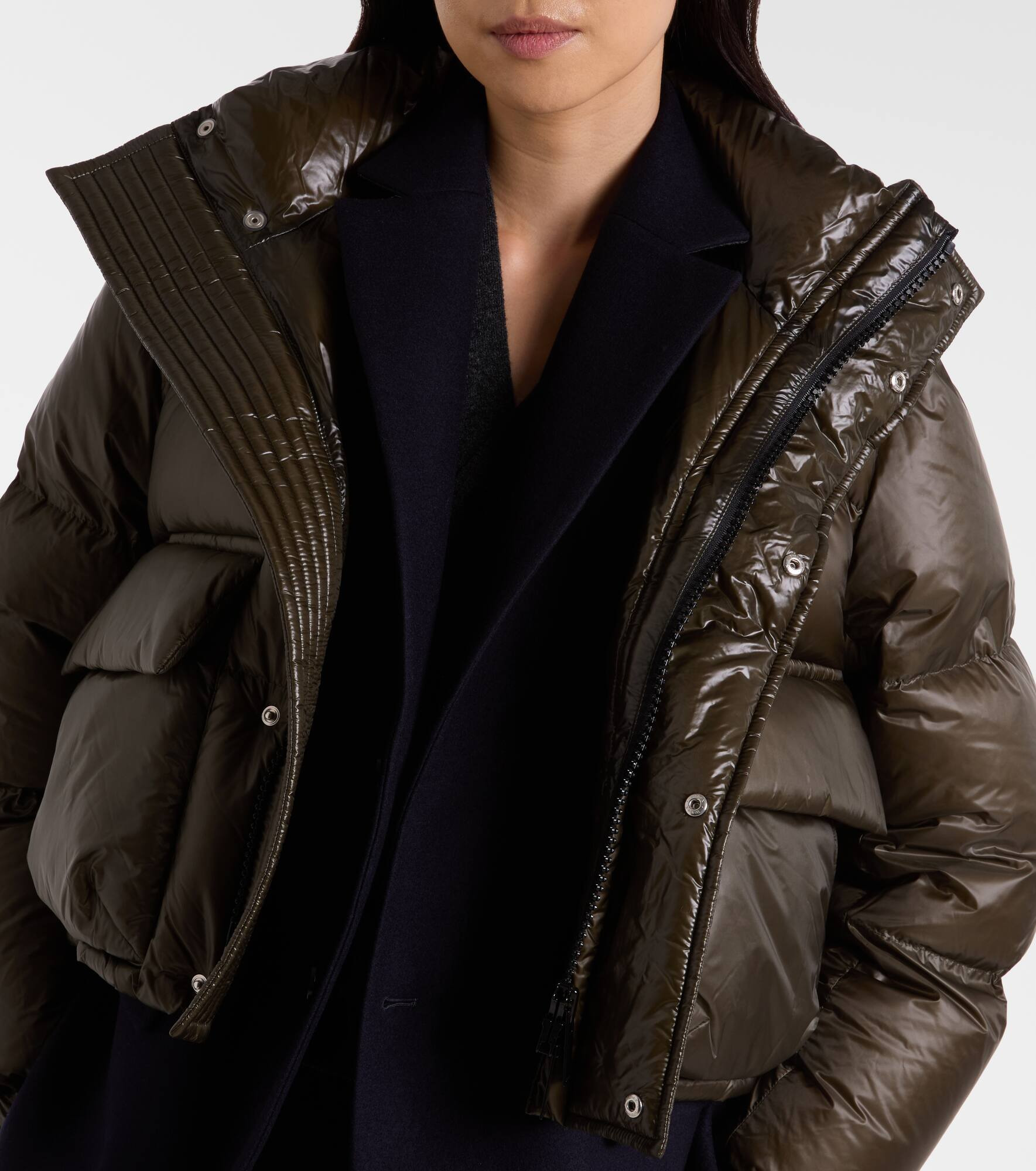 Layered wool down jacket - 4
