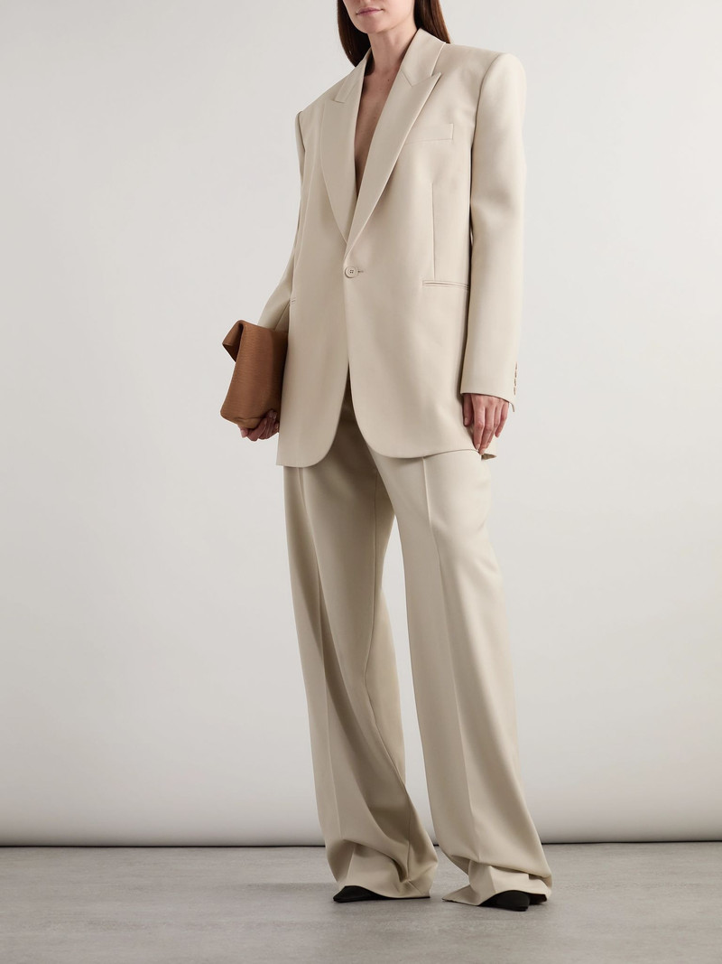 SAINT LAURENT Oversized wool blazer Beige outlook