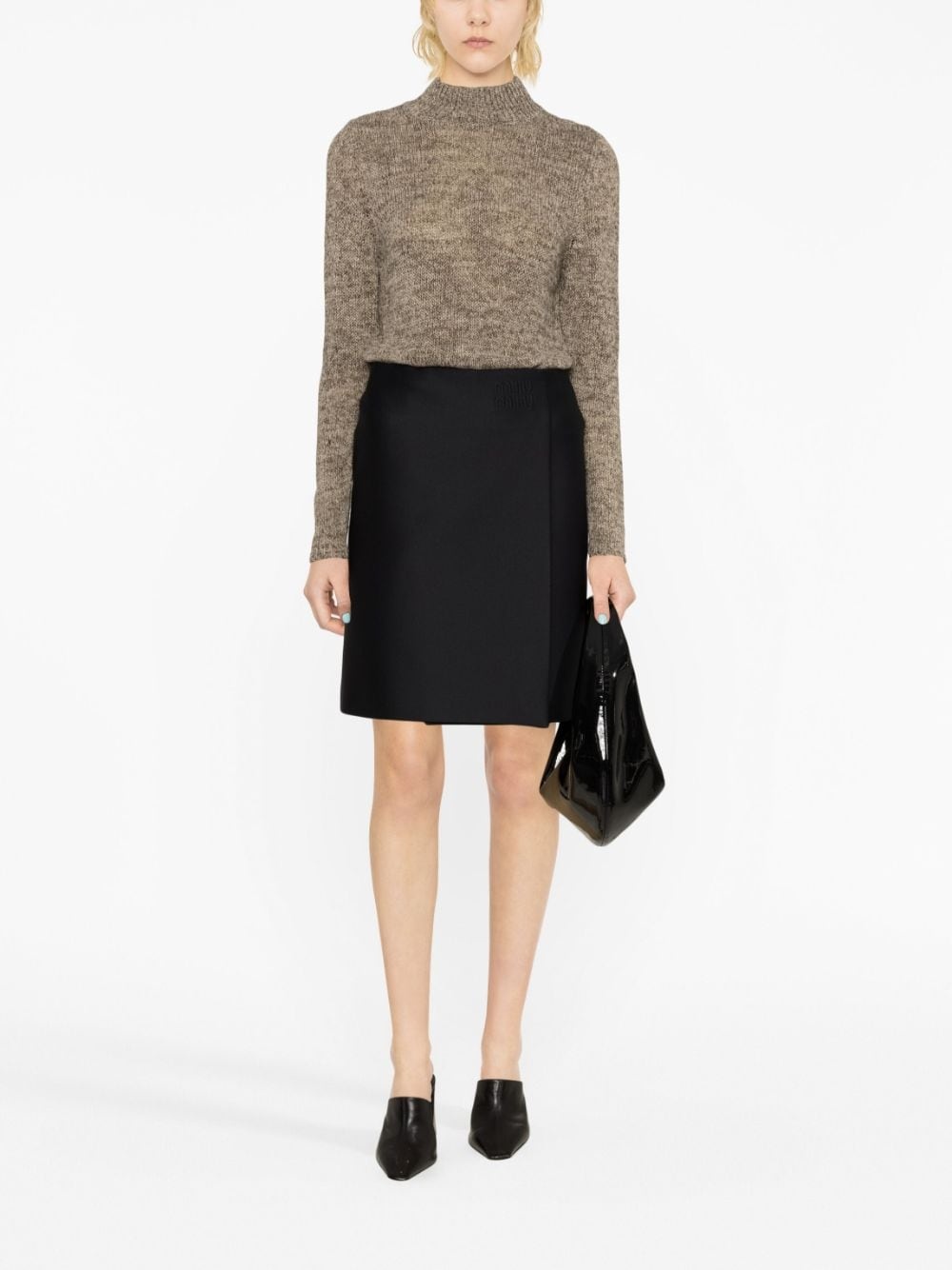 high-neck knitted jumper - 2