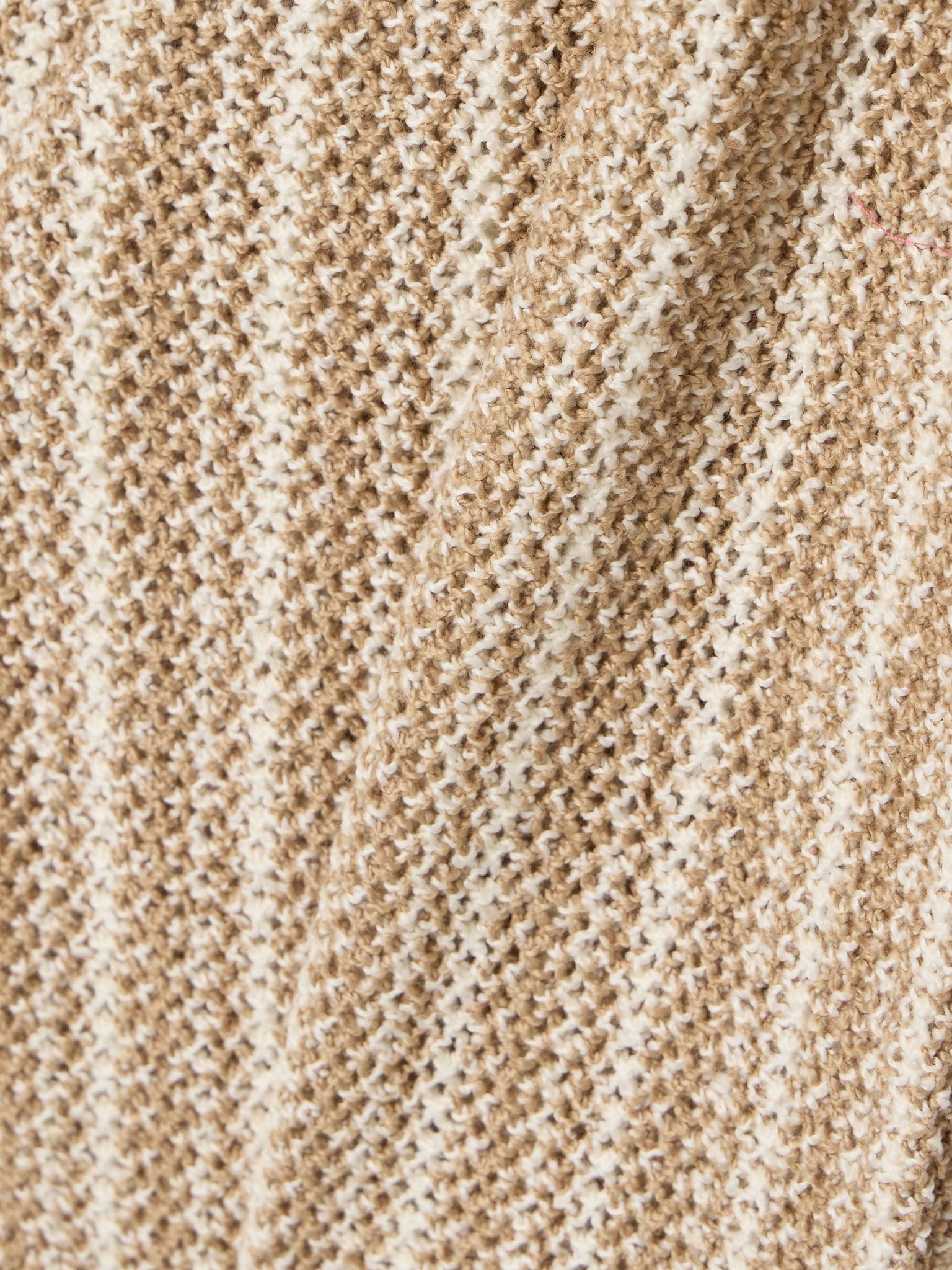 Striped crocheted cotton straight-leg pants Tan - 4