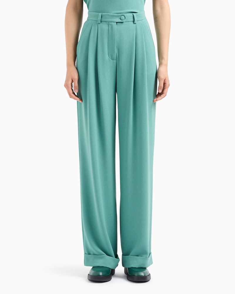 Sablé stretch fabric trousers with pleats 2