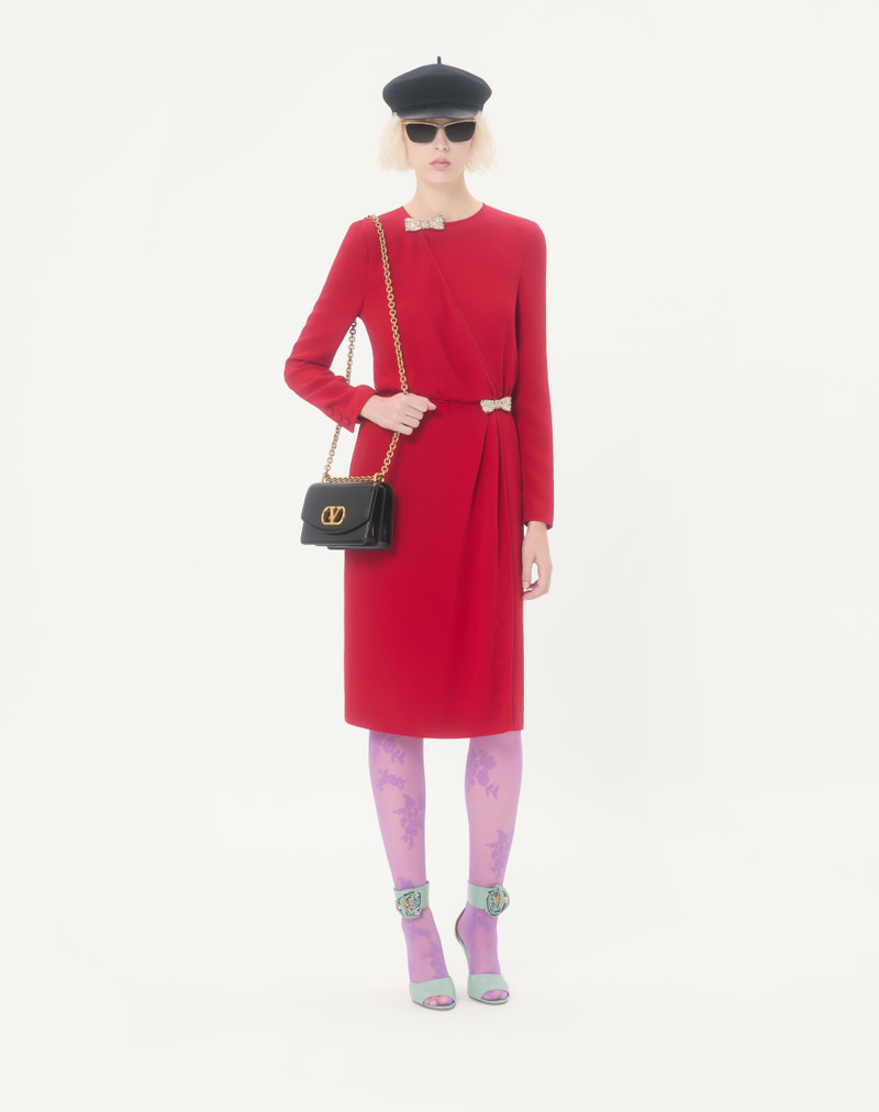 Valentino EMBROIDERED CADY COUTURE MIDI DRESS outlook