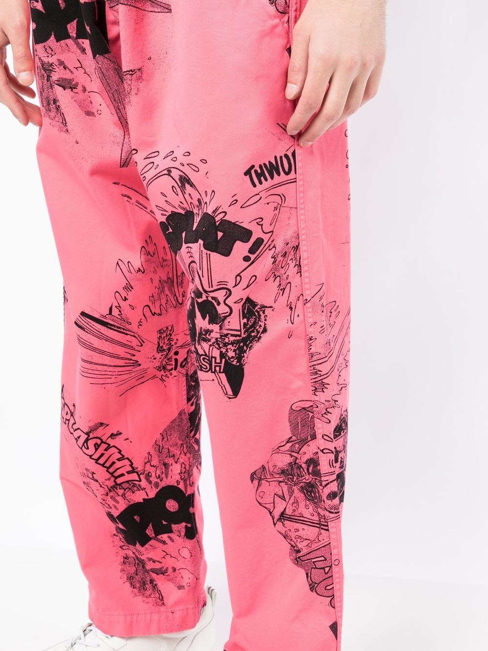 cartoon-print straight leg trousers - 5