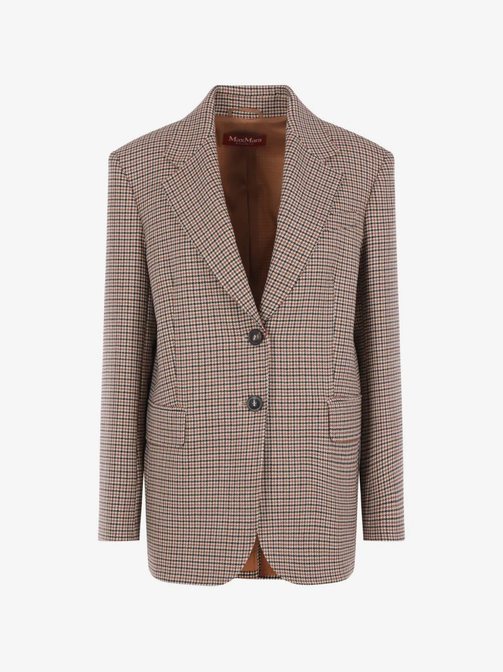 houndstooth-pattern single-breasted jacket - 1