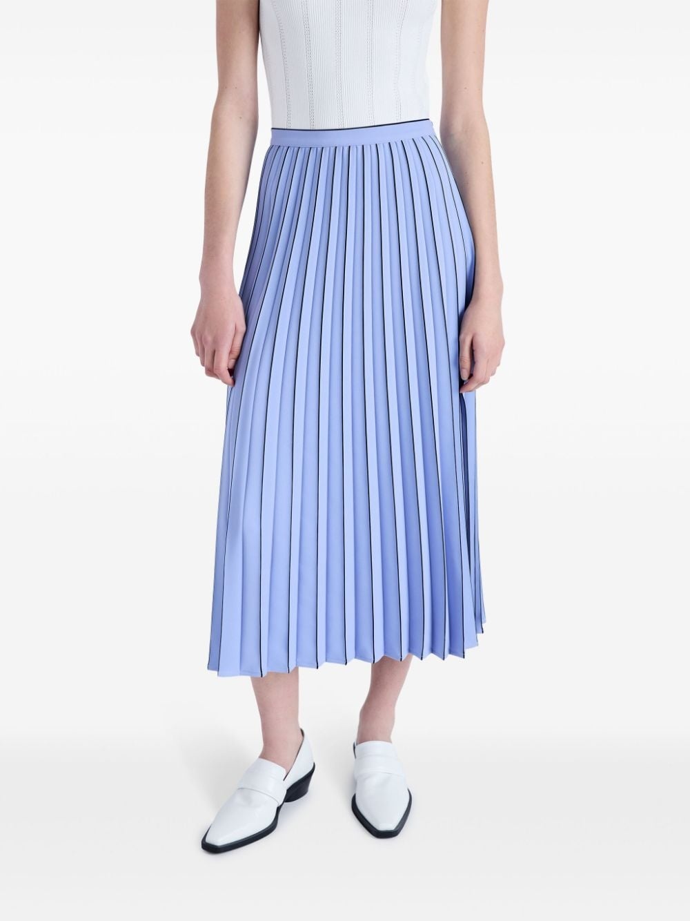 pleated crepe midi skirt - 5