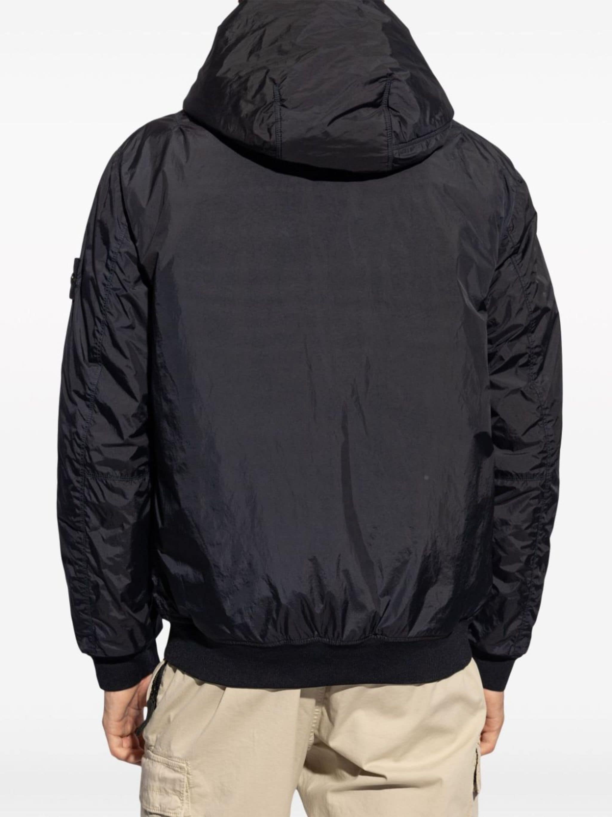 Compass-badge hooded windbreaker - 4