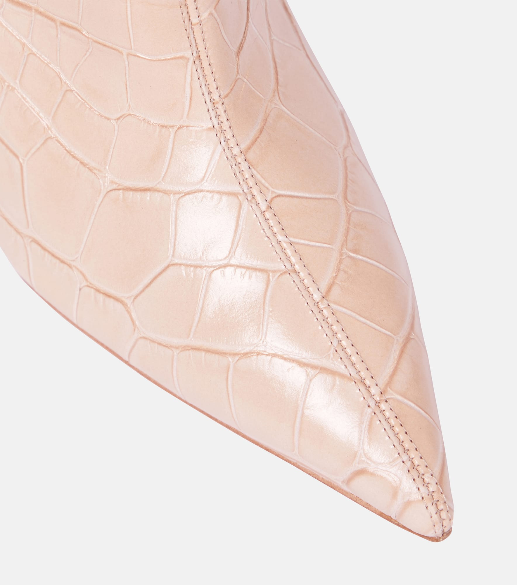 Croc-effect leather ankle boots - 6