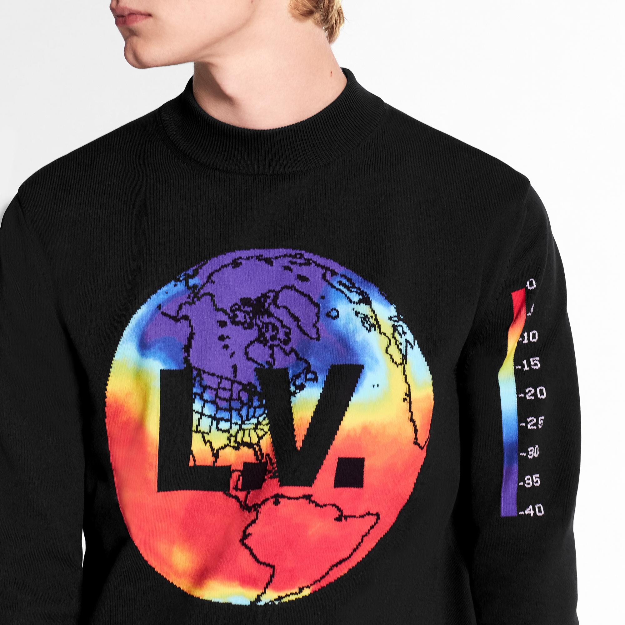 Printed Intarsia Globe Mock Neck - 3