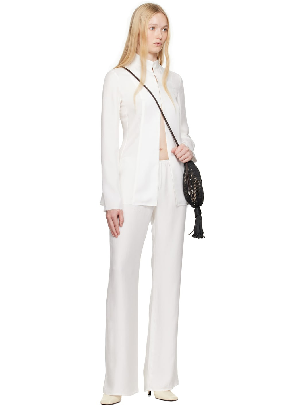 White Silk Slip Blouse - 4