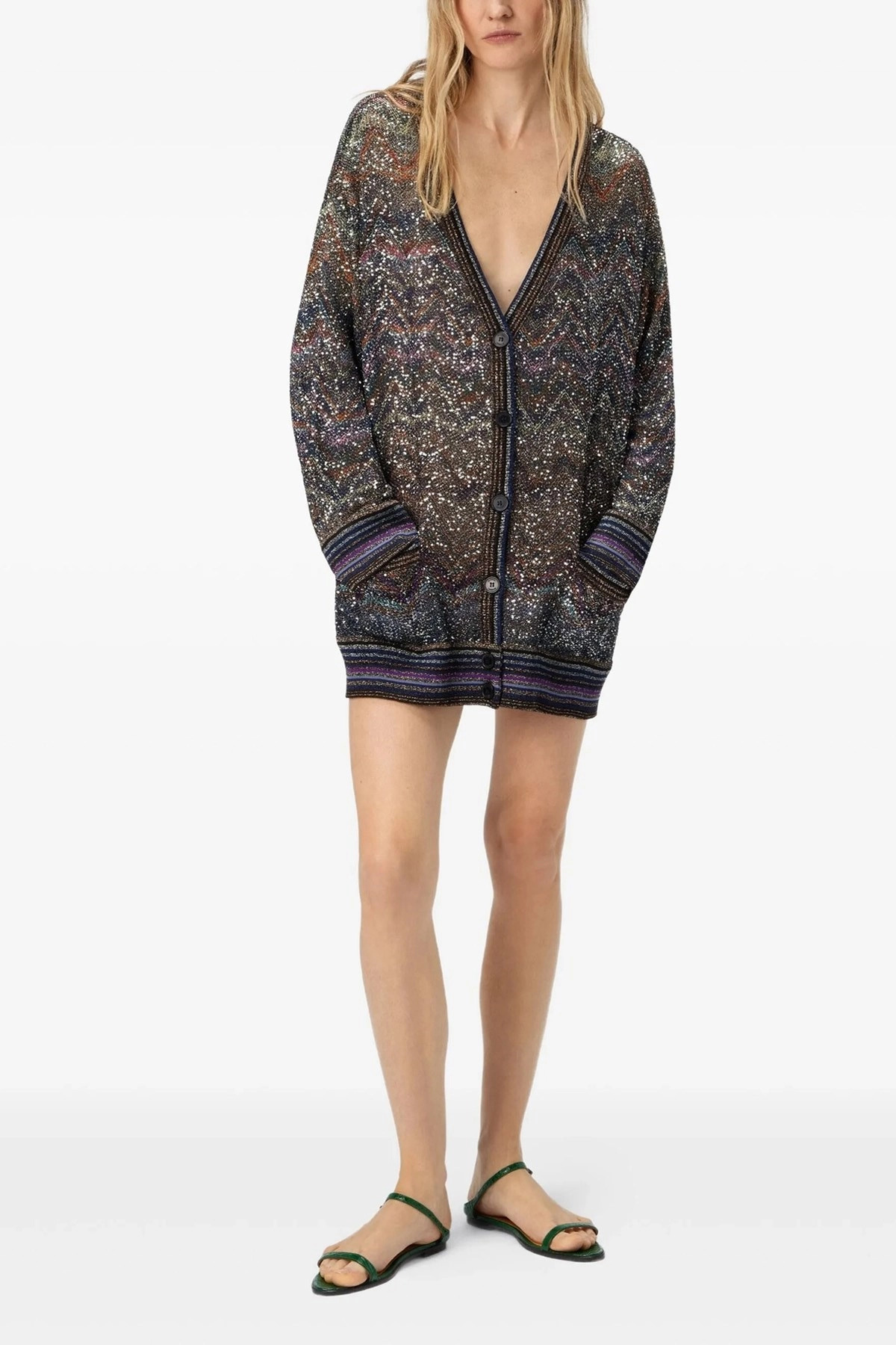 Zigzag pattern cardigan - 2