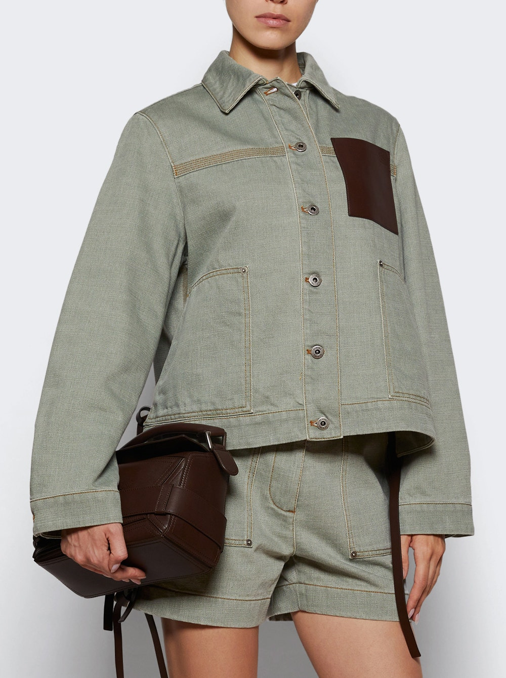 Denim Workwear Jacket Khaki Green - 2