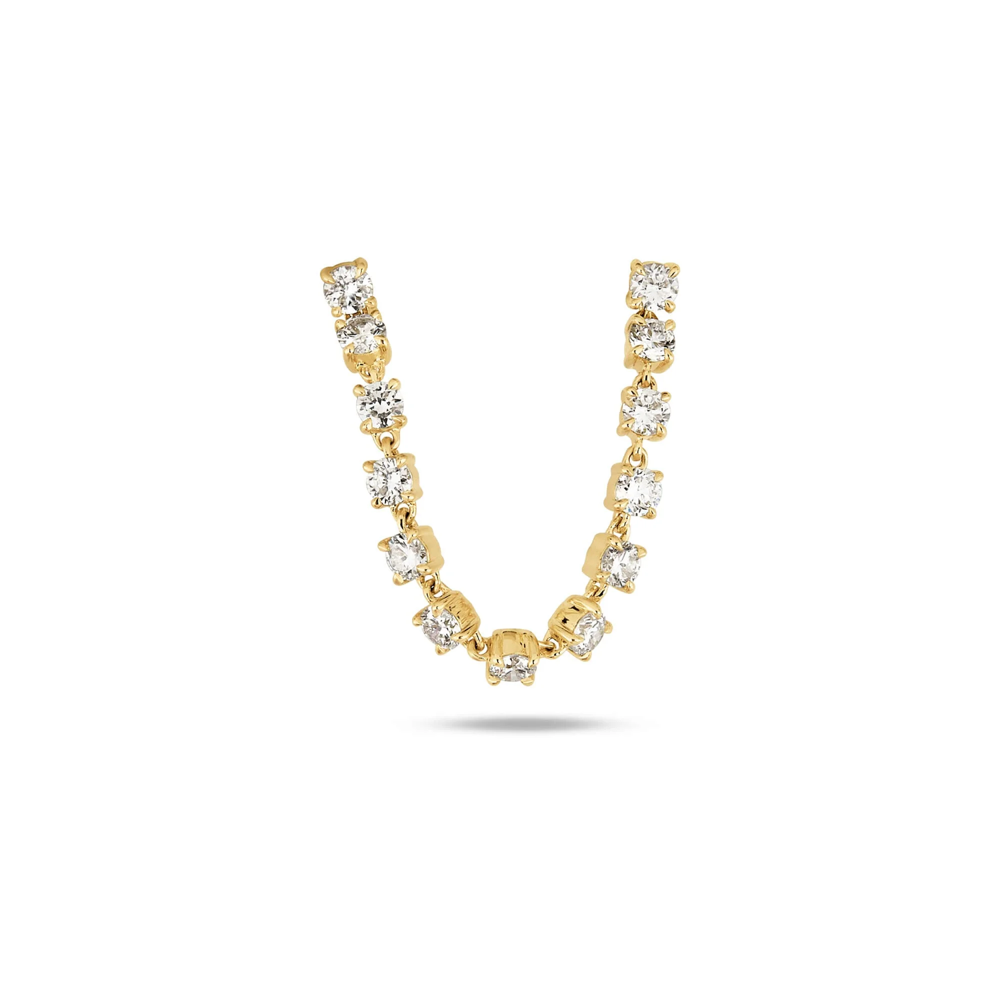 LAB-Created Diamond Double Post Connector Earring - 1