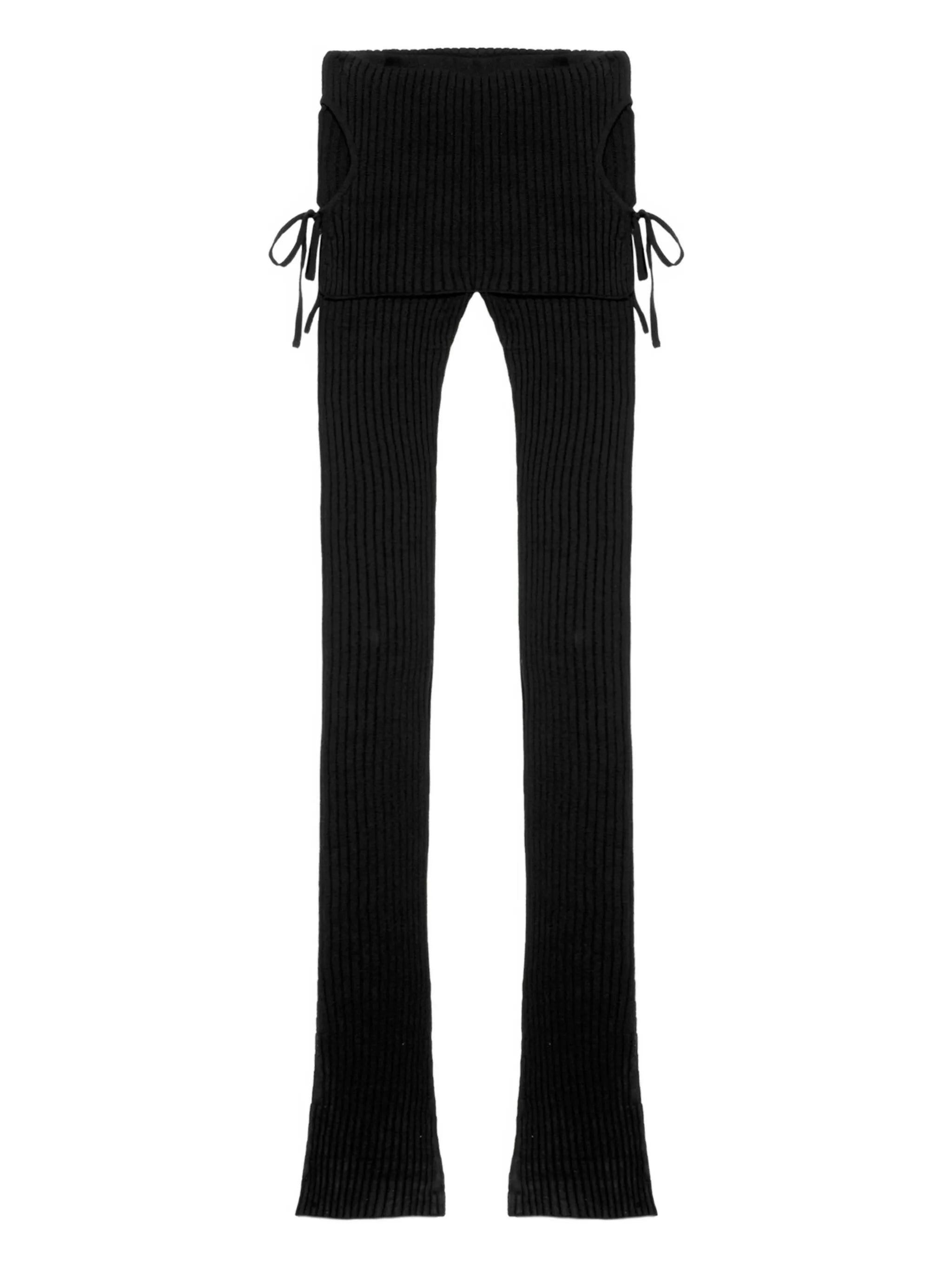 Blumarine Ribbed-knit Tie-detail Trousers - 4