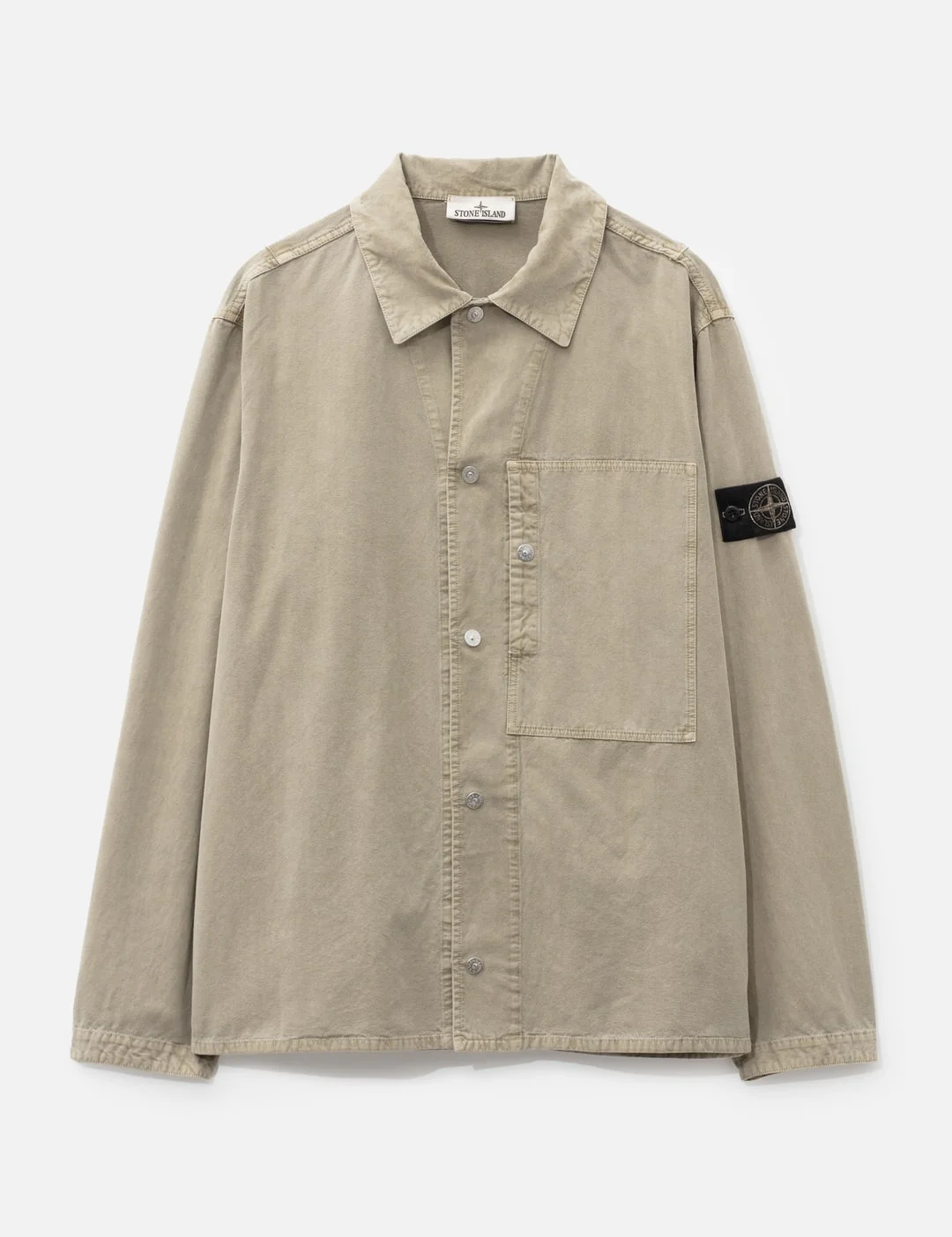 MINERAL DYED PANAMA COTTON SNAP-FRONT OVERSHIRT WITH CHEST POCKET - 1