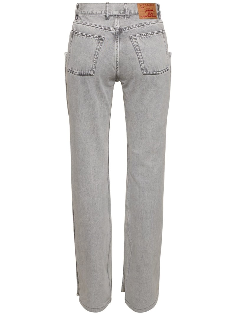 Detachable panel midrise straight jeans - 5