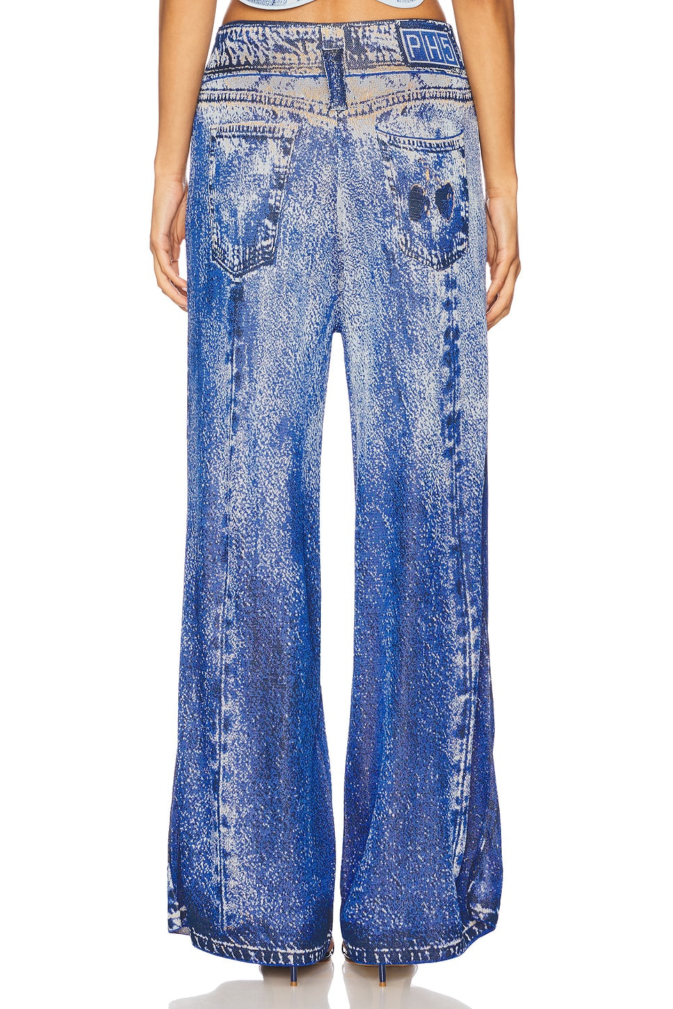 Aria Denim Print Wide Leg Pants - 4