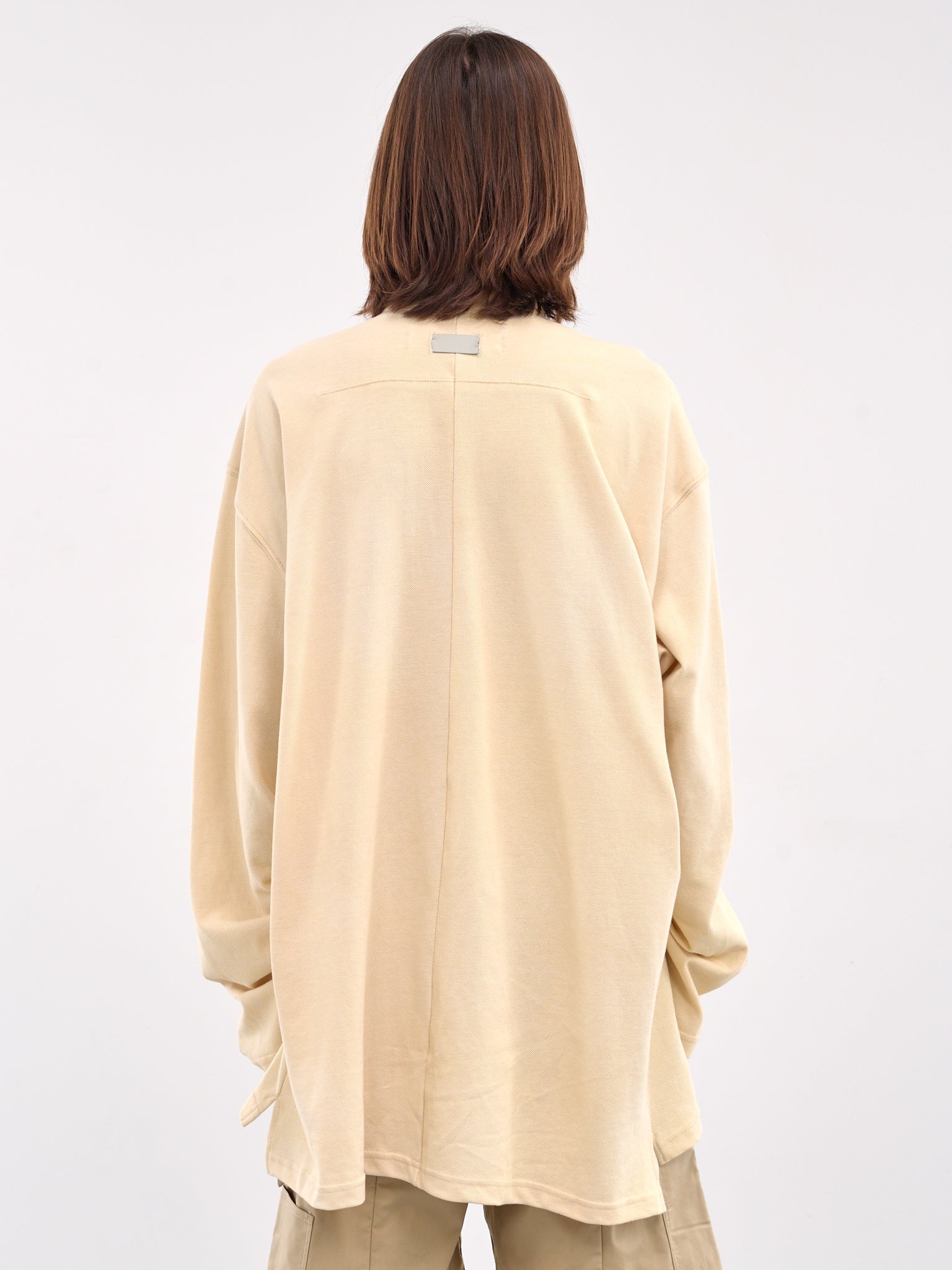 Oversized Long Sleeve Polo Shirt - 3