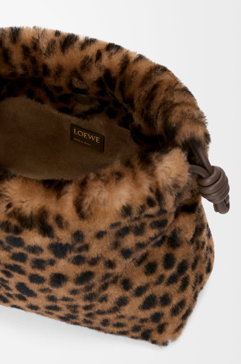 Medium Flamenco purse in printed shearling 12