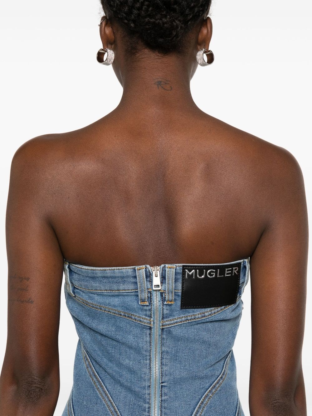 denim bustier mini dress - 5